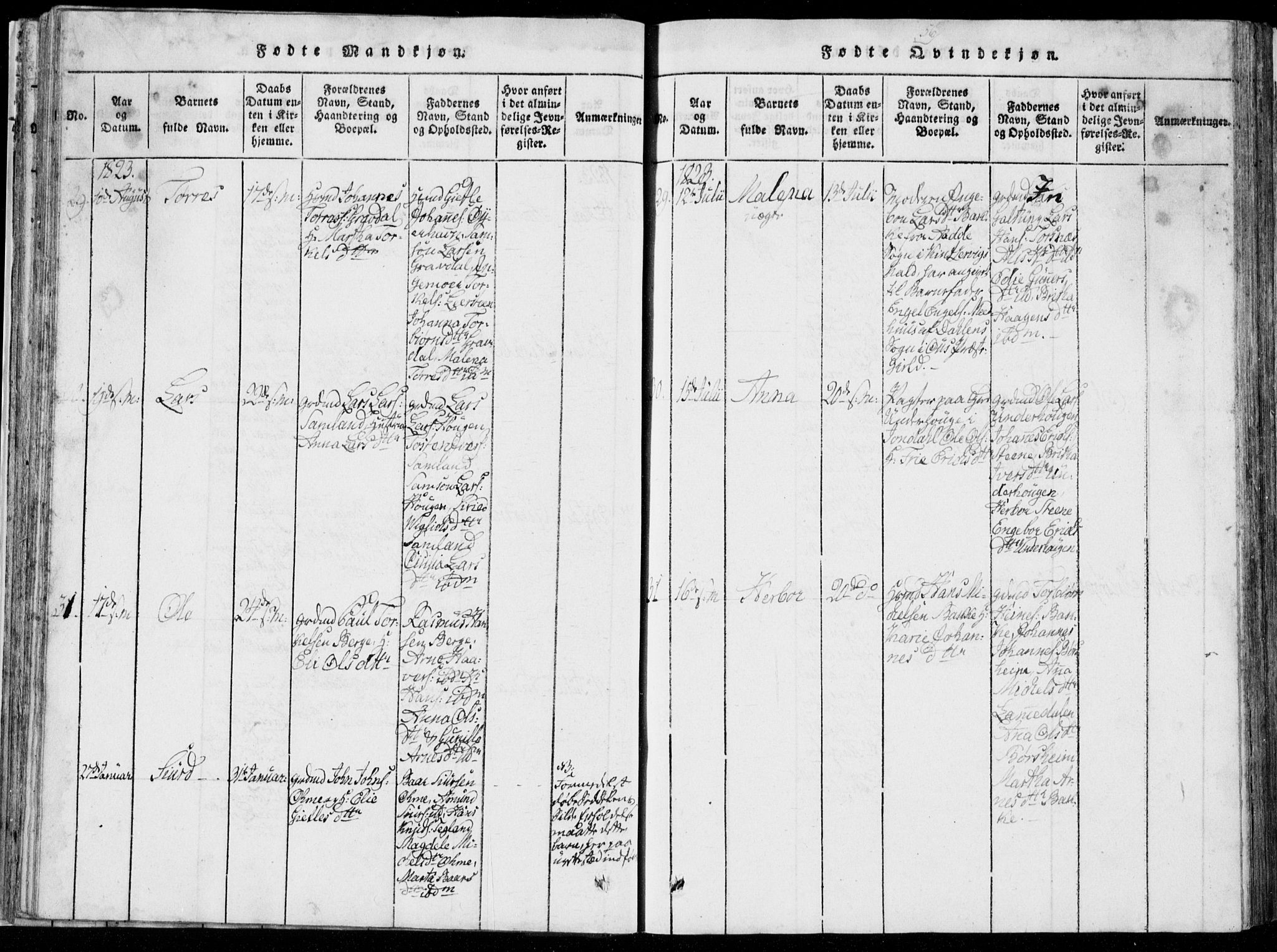 Strandebarm sokneprestembete, AV/SAB-A-78401/H/Hab: Parish register (copy) no. A  1, 1816-1826, p. 56