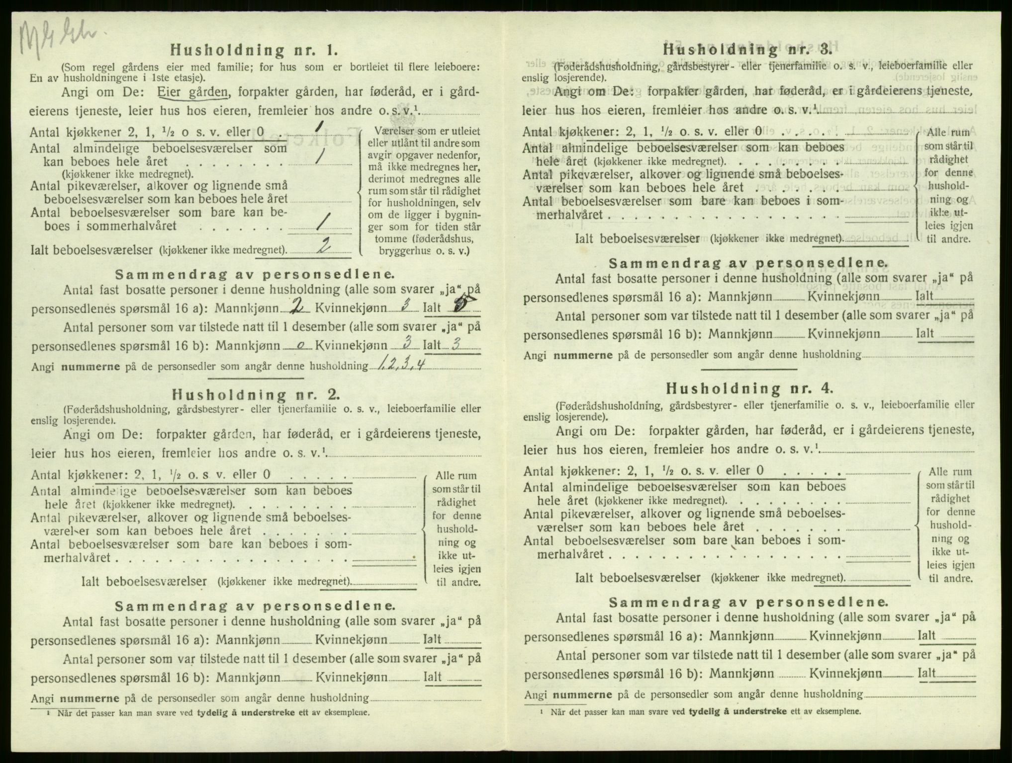 SAKO, 1920 census for Sandeherred, 1920, p. 1605