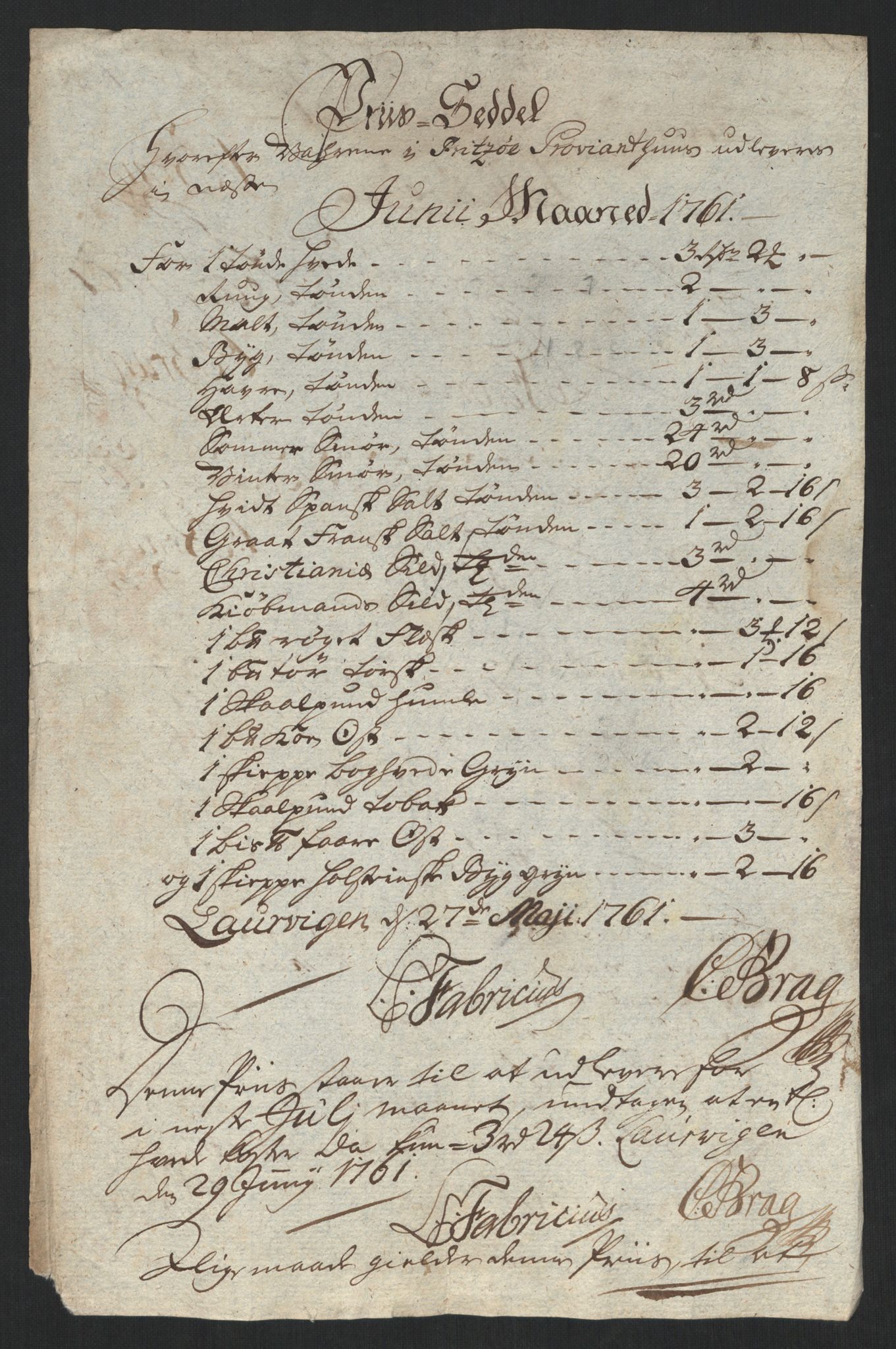 Larvik grevskap, AV/SAKO-A-1056/F/Fk/Fke/L0001: Diverse regnskapssaker, 1729-1810, p. 209