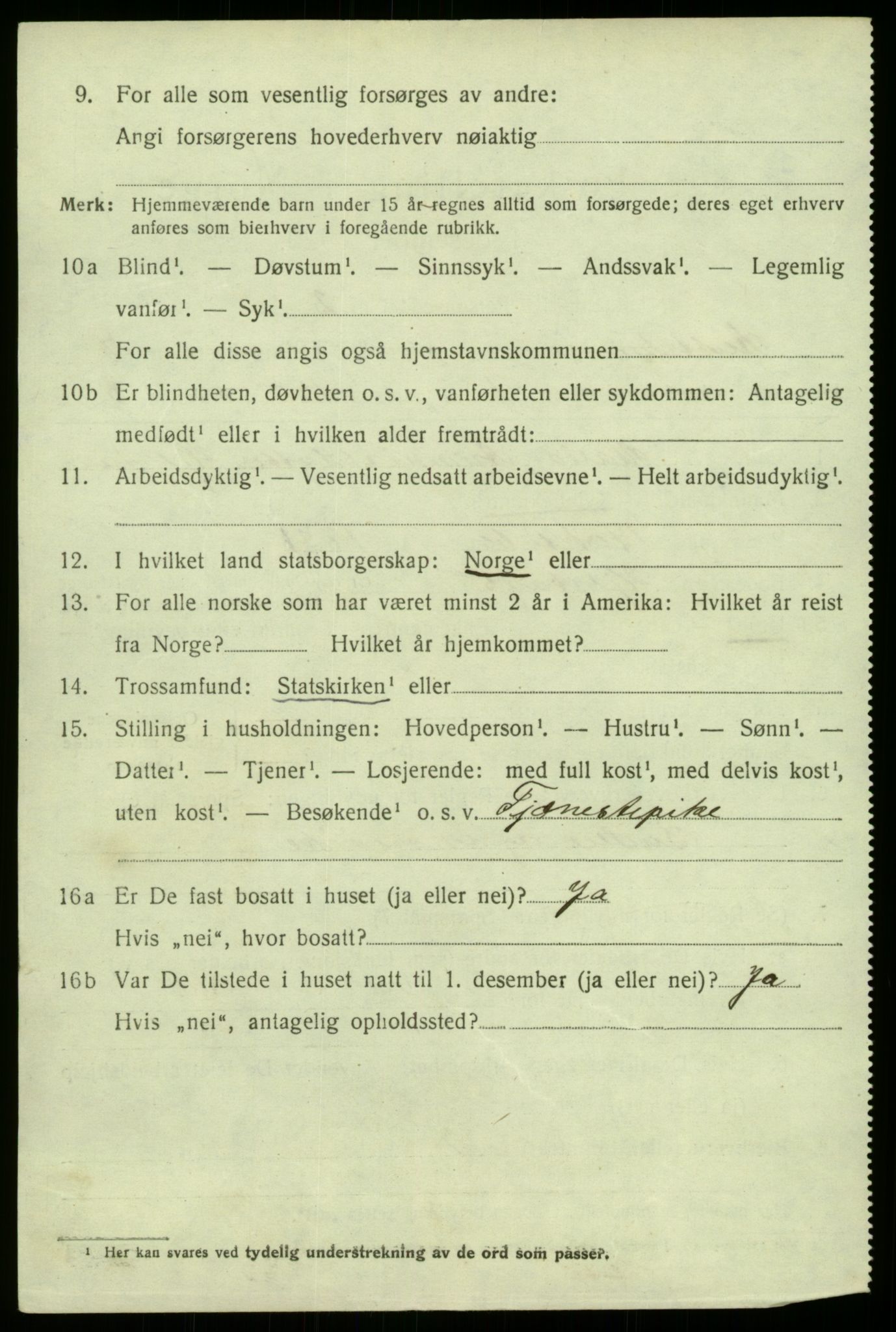 SAB, 1920 census for Austrheim, 1920, p. 2701