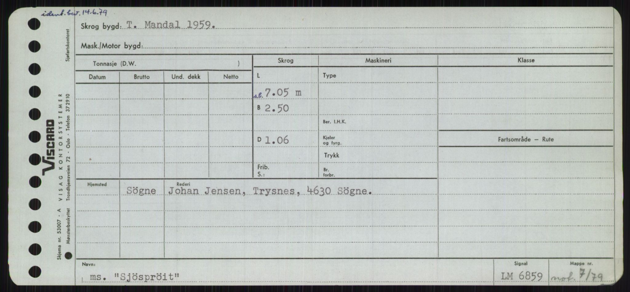 Sjøfartsdirektoratet med forløpere, Skipsmålingen, RA/S-1627/H/Ha/L0005/0001: Fartøy, S-Sven / Fartøy, S-Skji, p. 581