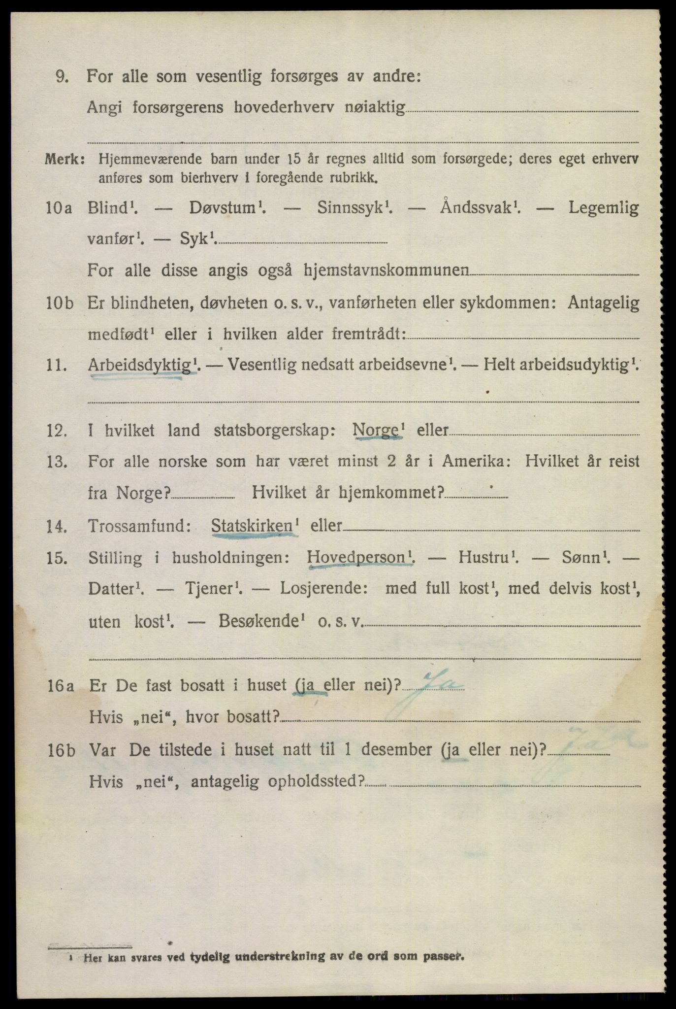 SAKO, 1920 census for Bamble, 1920, p. 4602