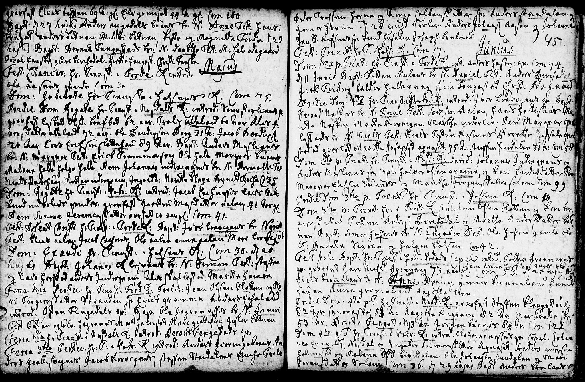 Førde sokneprestembete, AV/SAB-A-79901/H/Haa/Haaa/L0002: Parish register (official) no. A 2, 1728-1748, p. 45