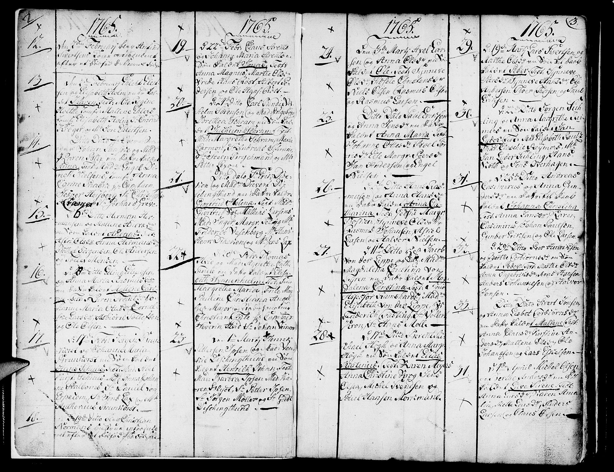 Nykirken Sokneprestembete, SAB/A-77101/H/Haa/L0004: Parish register (official) no. A 4, 1765-1775, p. 2-3