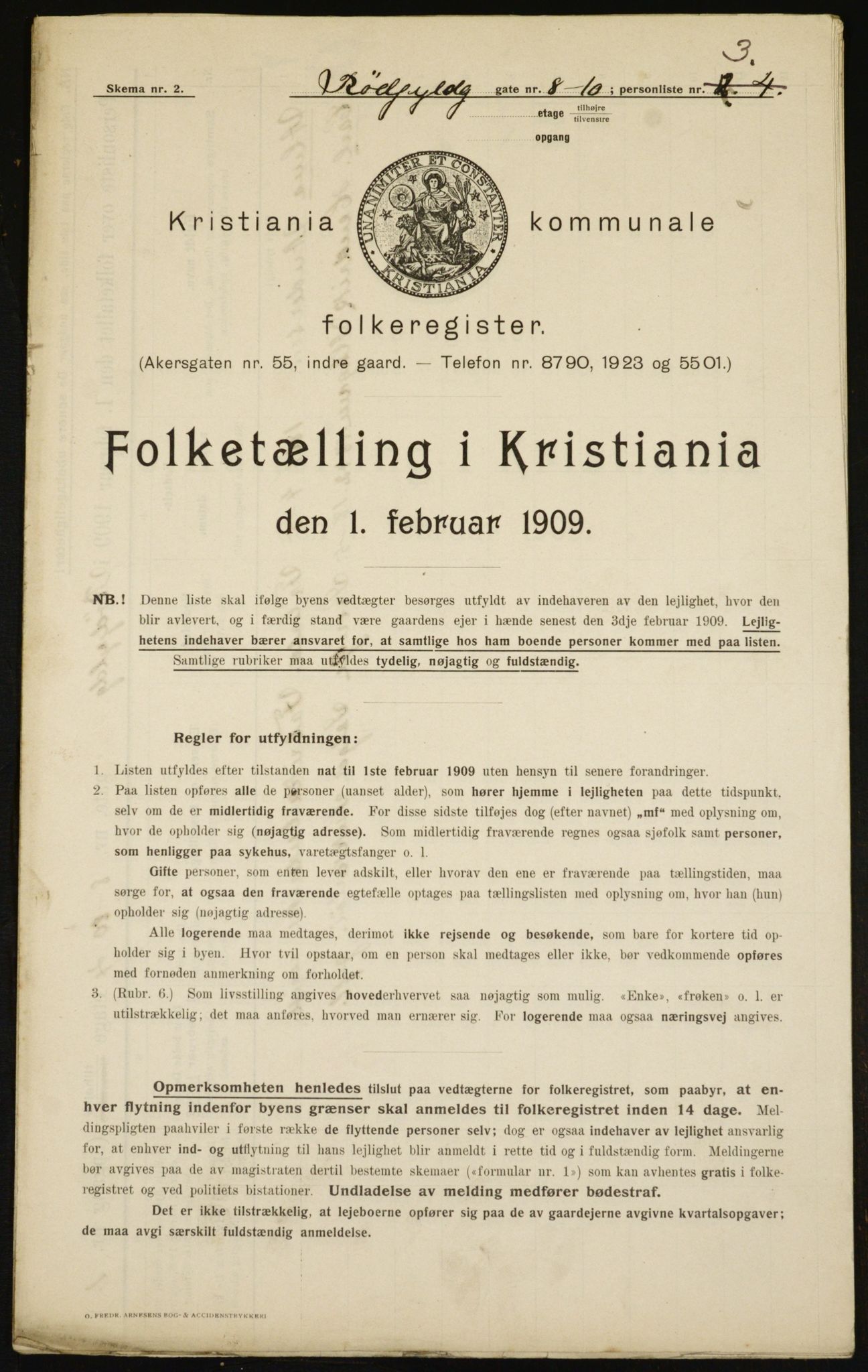 OBA, Municipal Census 1909 for Kristiania, 1909, p. 77979