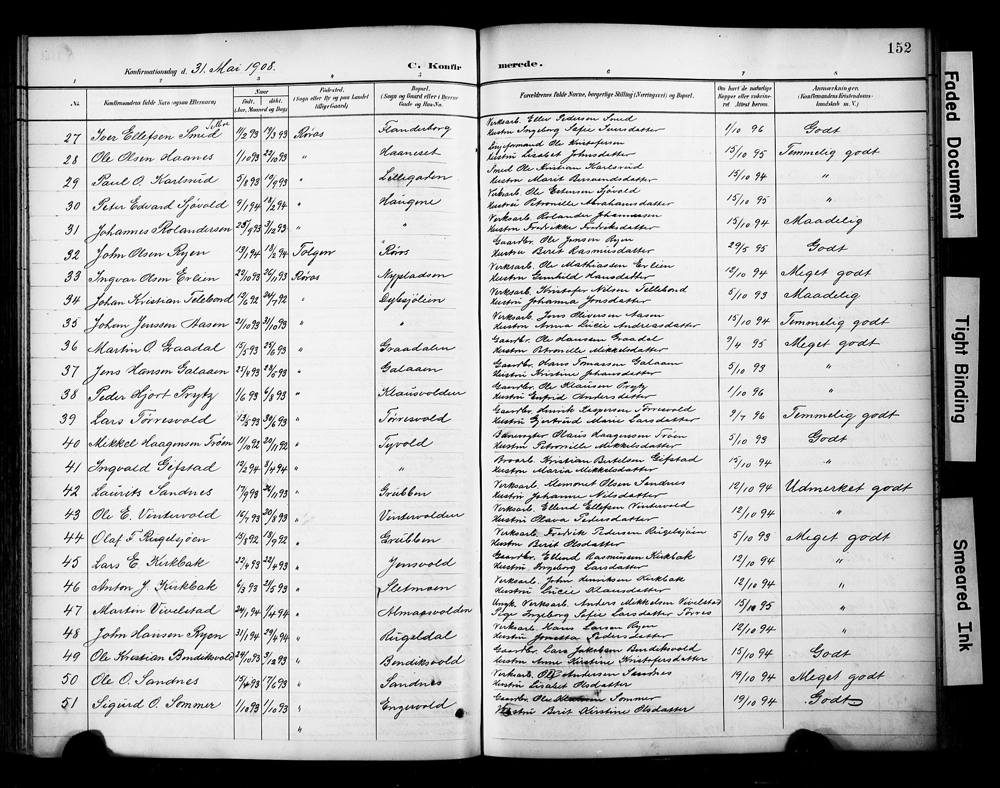 Ministerialprotokoller, klokkerbøker og fødselsregistre - Sør-Trøndelag, SAT/A-1456/681/L0936: Parish register (official) no. 681A14, 1899-1908, p. 152