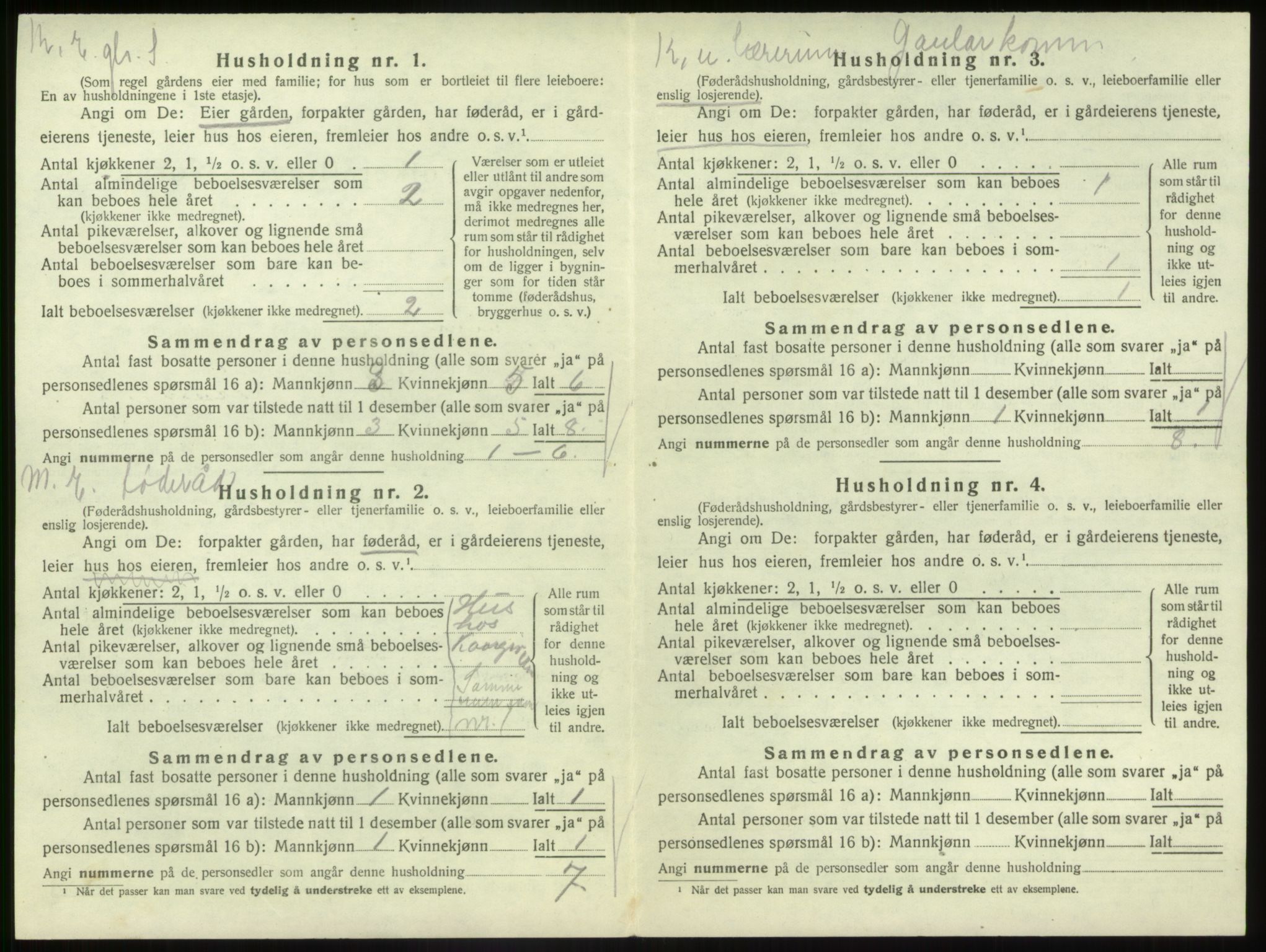 SAB, 1920 census for Gaular, 1920, p. 128