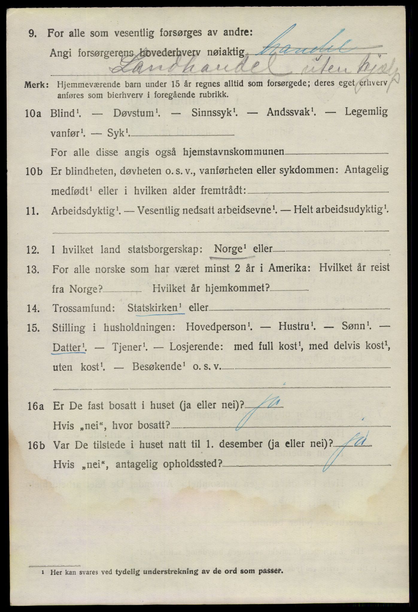 SAO, 1920 census for Tune, 1920, p. 9091