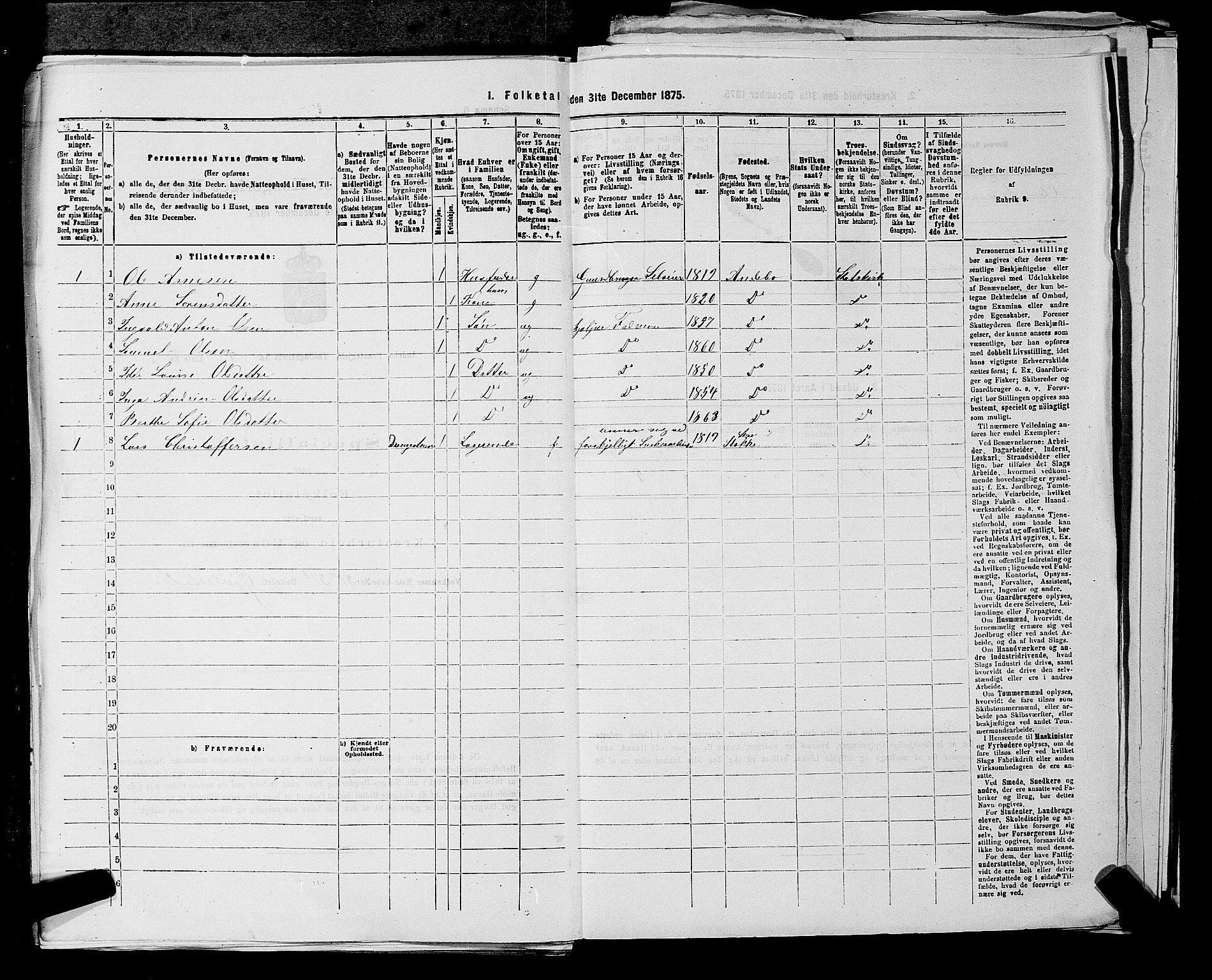 SAKO, 1875 census for 0719P Andebu, 1875, p. 548