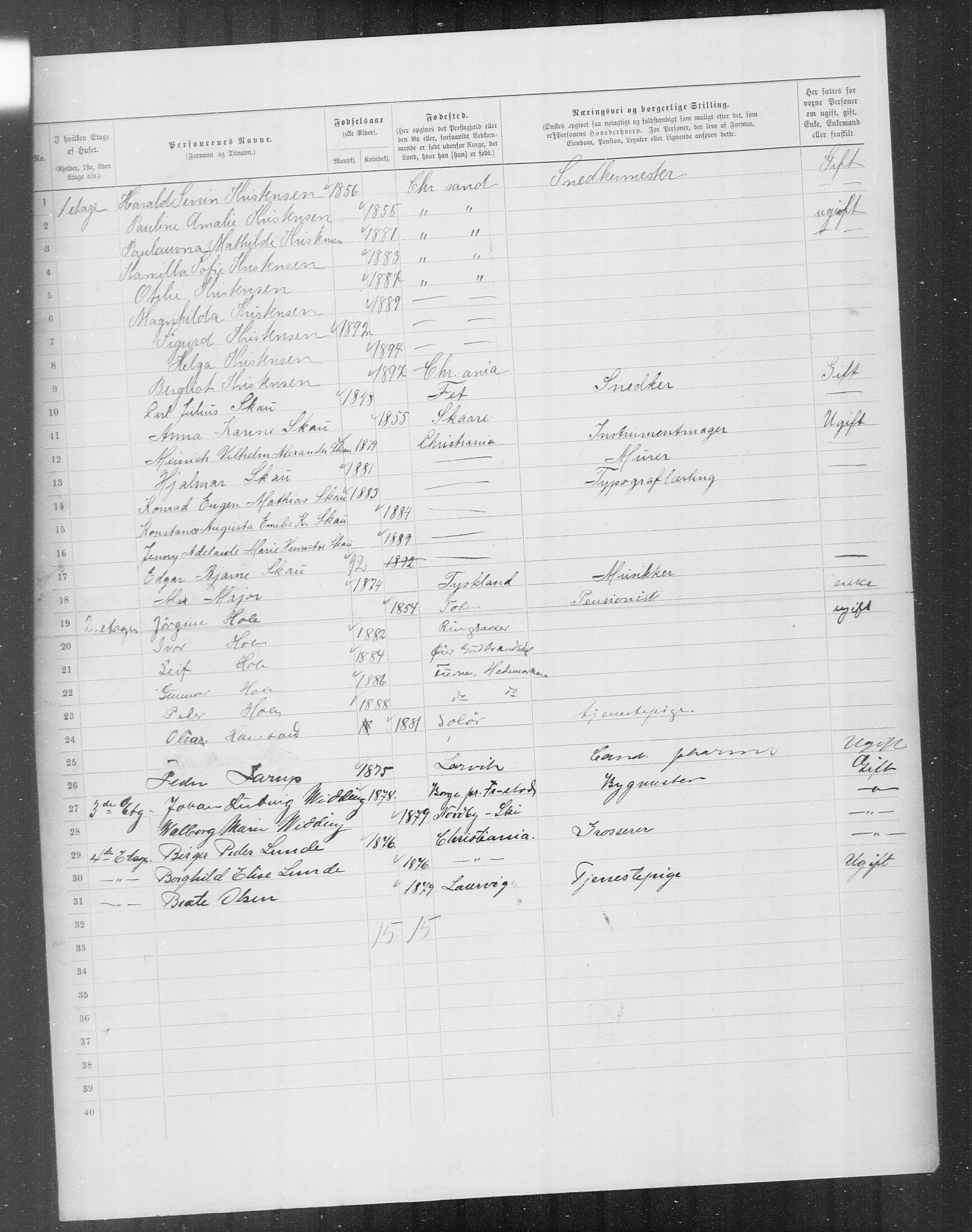 OBA, Municipal Census 1899 for Kristiania, 1899, p. 9716