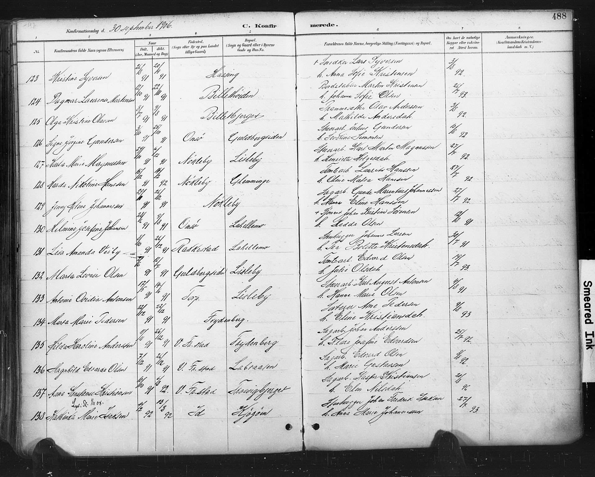 Glemmen prestekontor Kirkebøker, SAO/A-10908/F/Fa/L0013: Parish register (official) no. 13, 1892-1907, p. 488