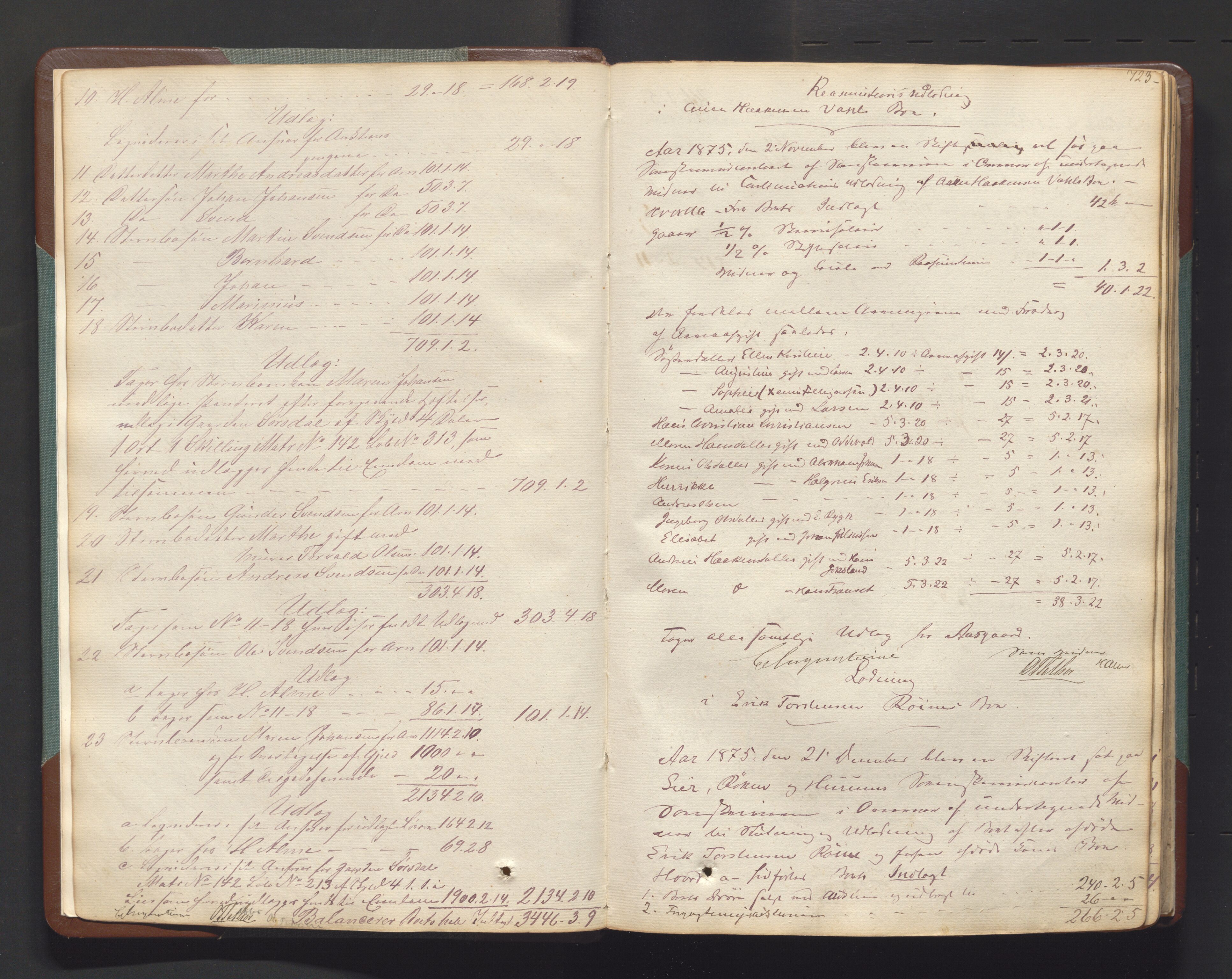 Lier, Røyken og Hurum sorenskriveri, AV/SAKO-A-89/H/He/L0001c: Skifteutlodningsprotokoll, 1836-1886, p. 722b-723a