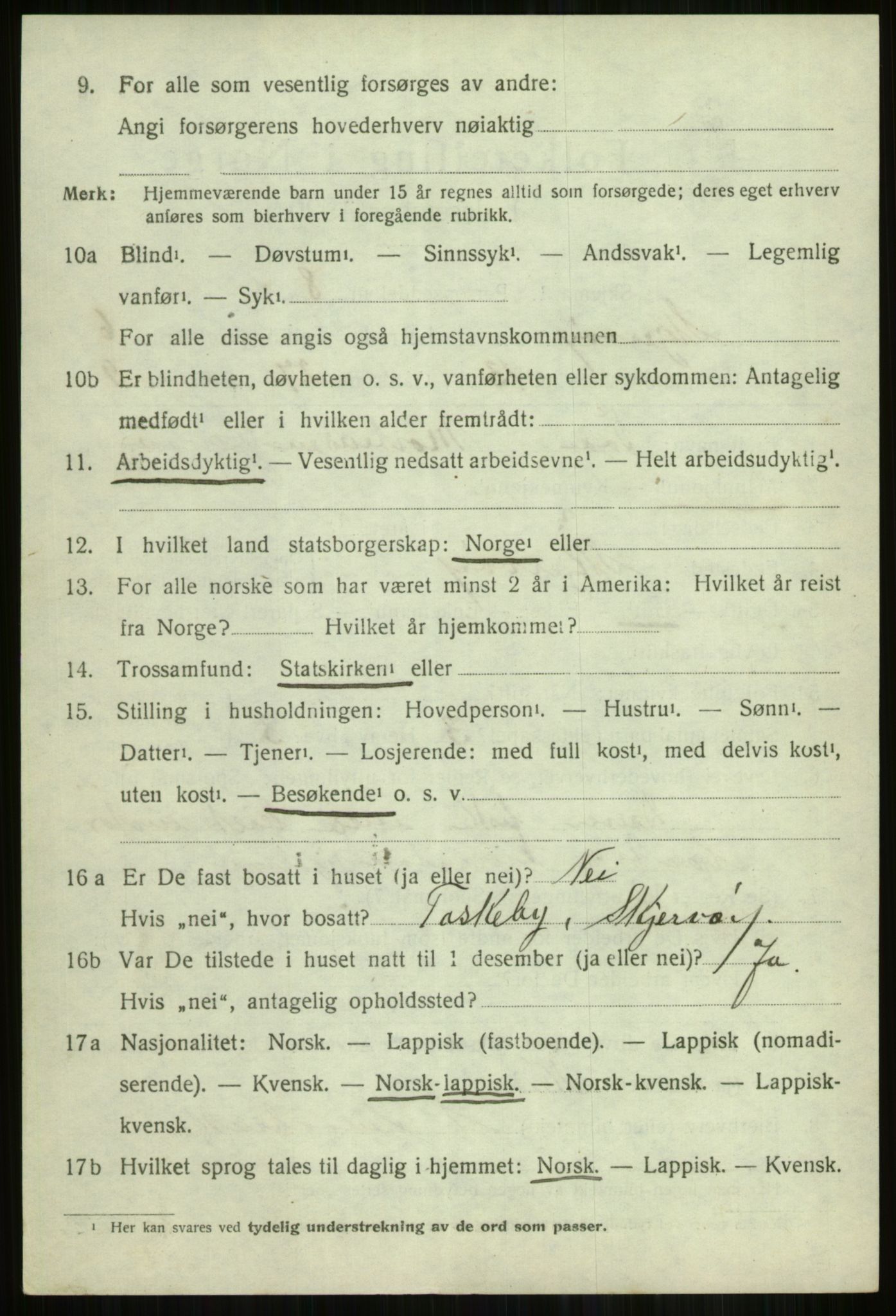 SATØ, 1920 census for Skjervøy, 1920, p. 3688
