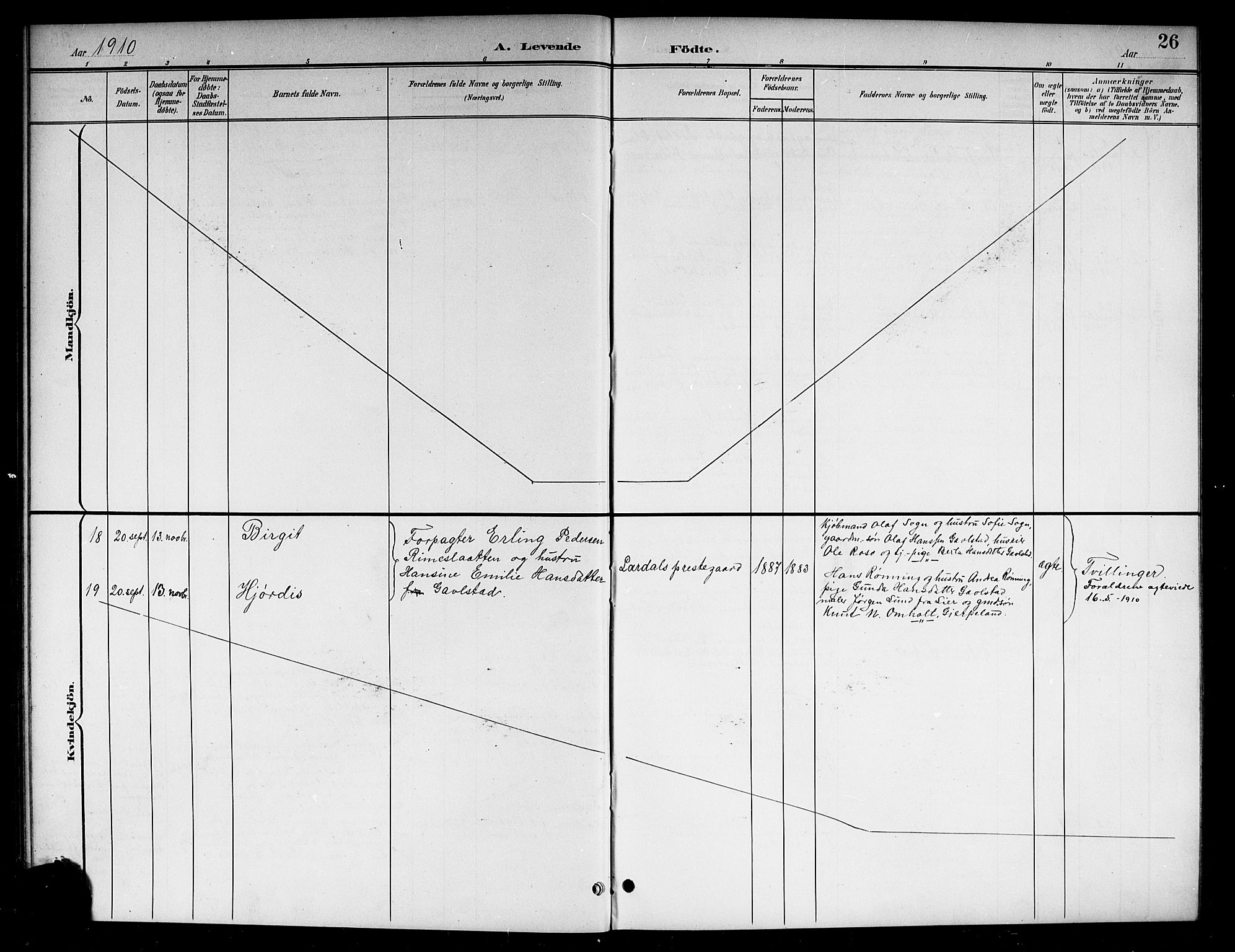 Lardal kirkebøker, SAKO/A-350/G/Ga/L0002: Parish register (copy) no. I 2, 1901-1916, p. 26