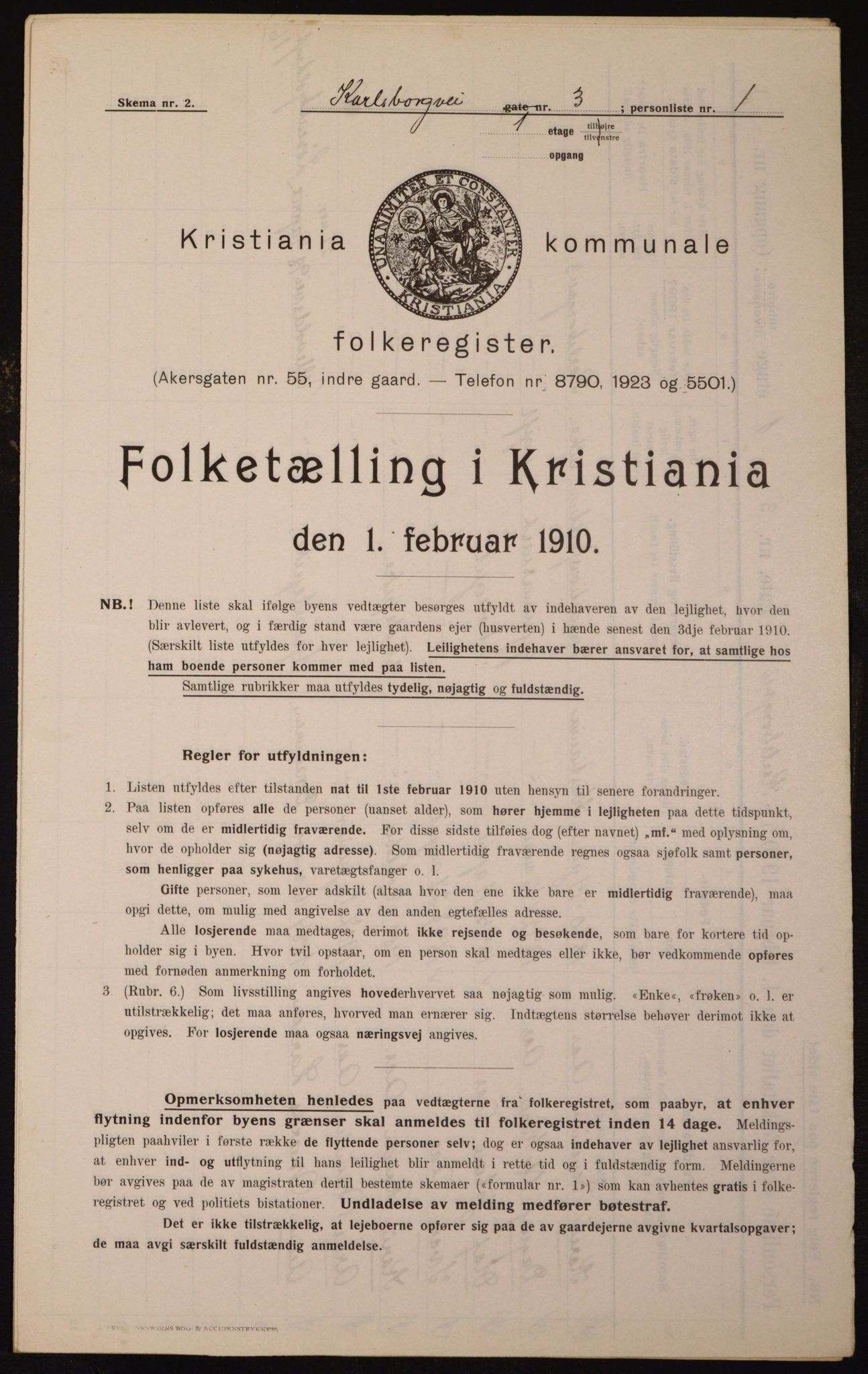 OBA, Municipal Census 1910 for Kristiania, 1910, p. 47513