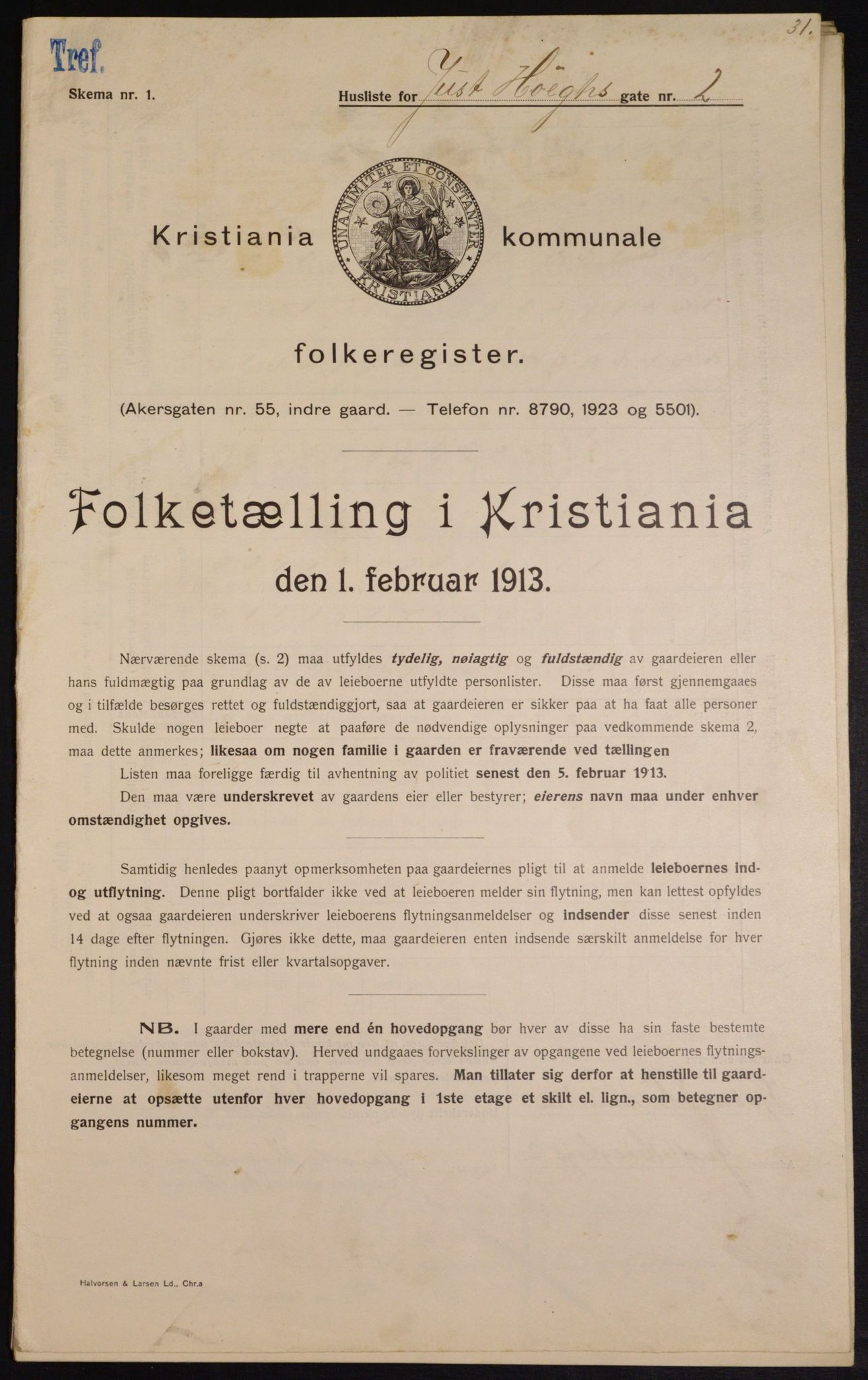 OBA, Municipal Census 1913 for Kristiania, 1913, p. 47372