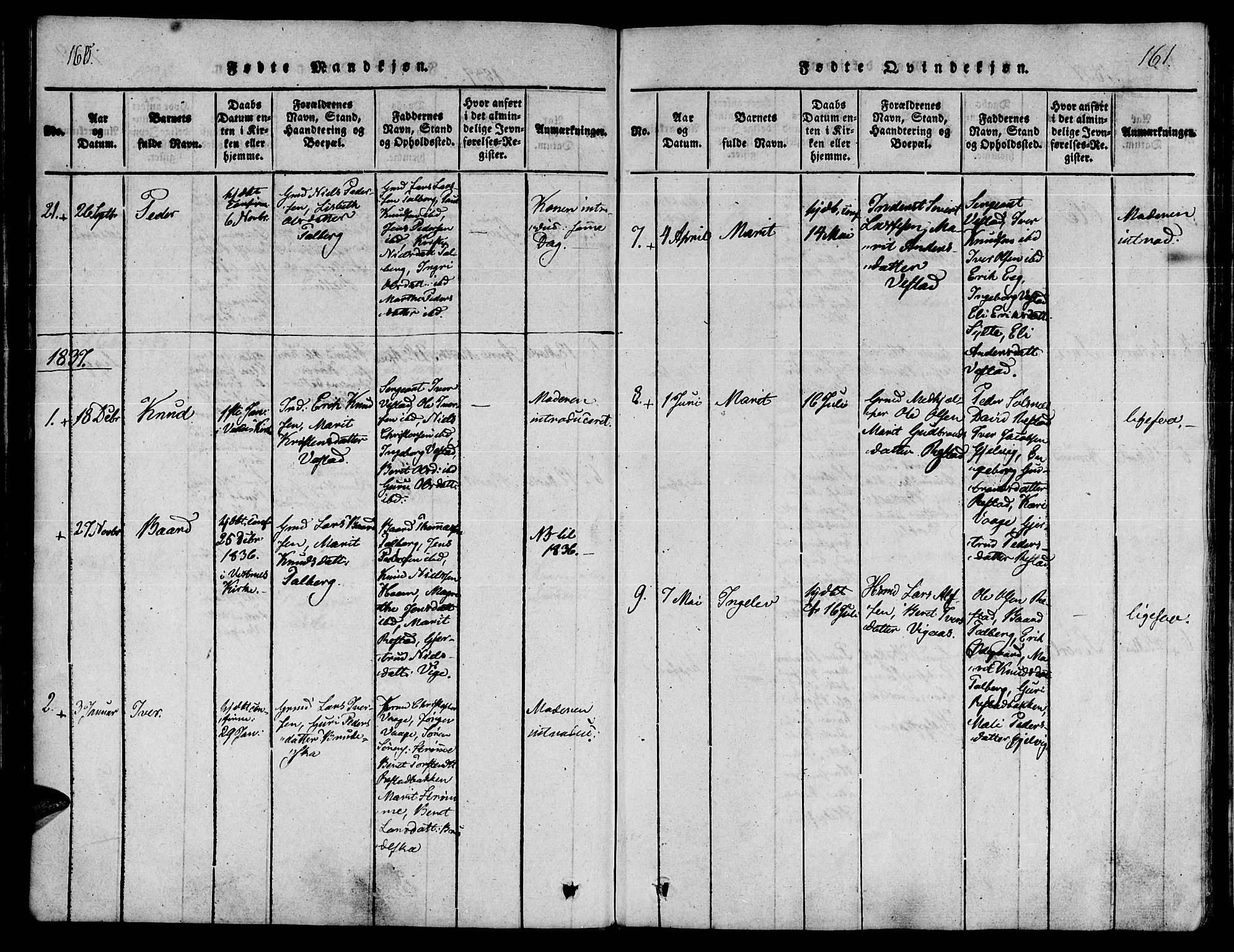 Ministerialprotokoller, klokkerbøker og fødselsregistre - Møre og Romsdal, AV/SAT-A-1454/547/L0602: Parish register (official) no. 547A04, 1818-1845, p. 160-161