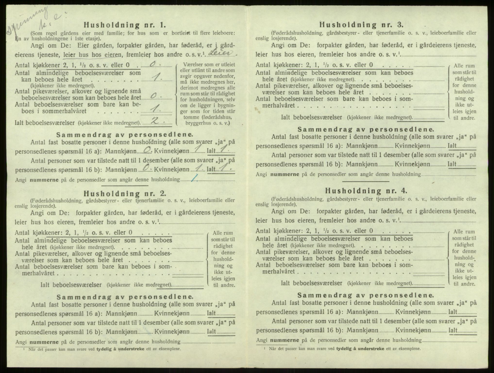 SAB, 1920 census for Aurland, 1920, p. 789