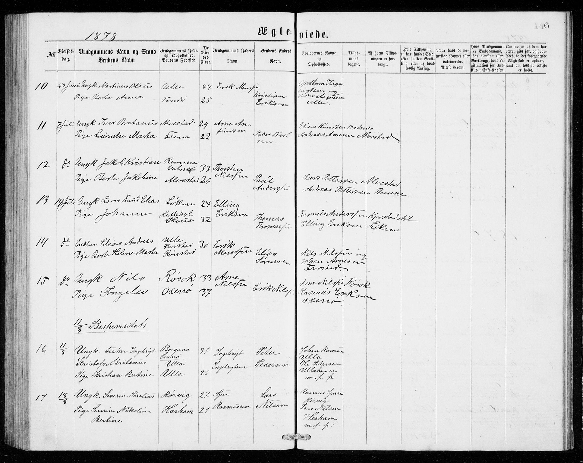 Ministerialprotokoller, klokkerbøker og fødselsregistre - Møre og Romsdal, AV/SAT-A-1454/536/L0509: Parish register (copy) no. 536C04, 1871-1881, p. 146