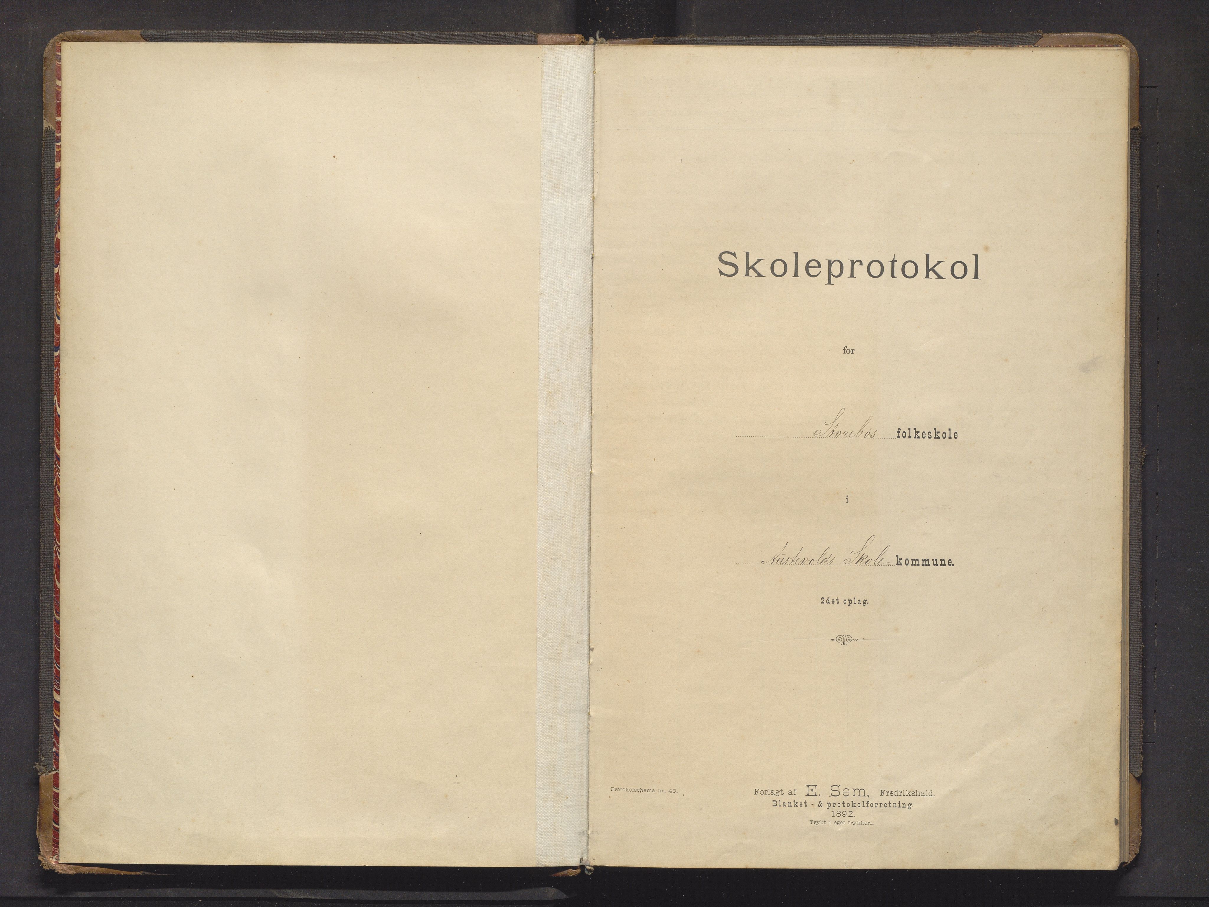 Austevoll kommune. Barneskulane, IKAH/1244-231/F/Fa/L0010: Skuleprotokoll for Storebø skule, 1893-1902