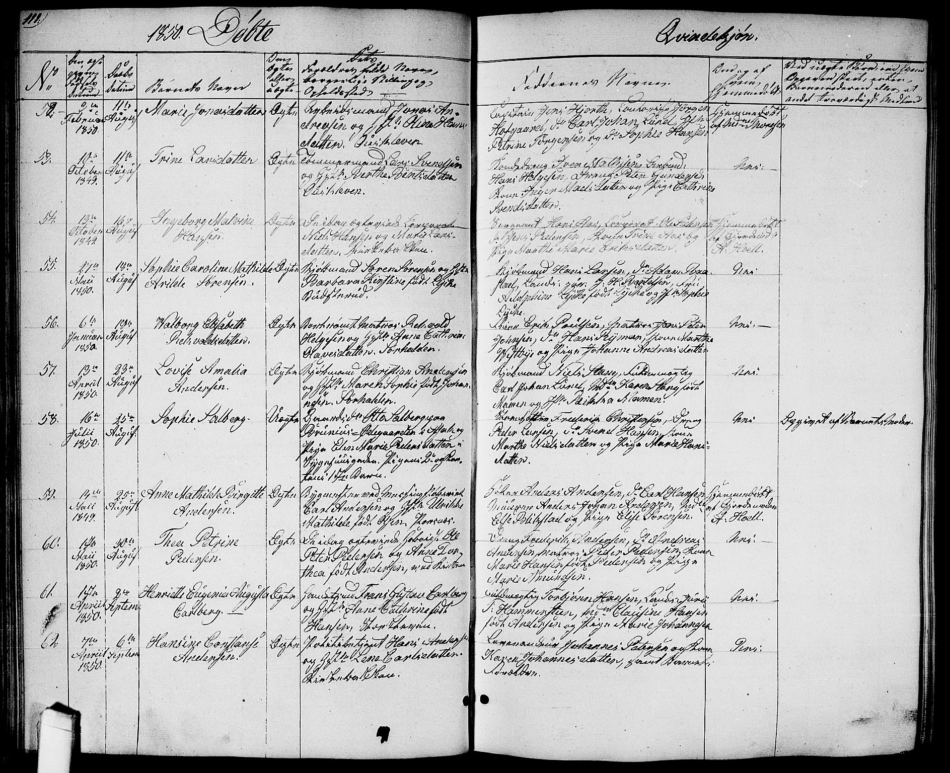 Halden prestekontor Kirkebøker, AV/SAO-A-10909/G/Ga/L0004: Parish register (copy) no. 4, 1845-1854, p. 111