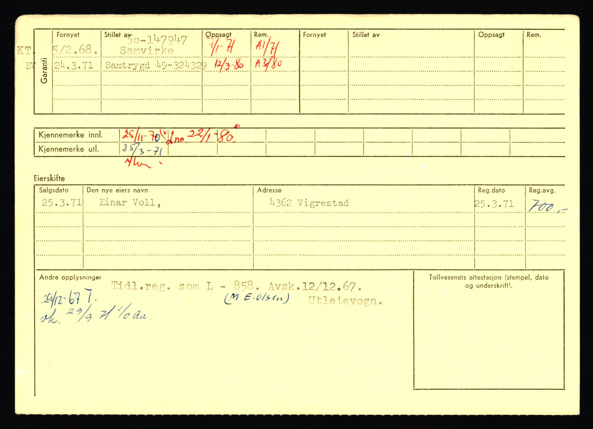 Stavanger trafikkstasjon, AV/SAST-A-101942/0/F/L0077: L-500000 - L-502999, 1930-1971, p. 730