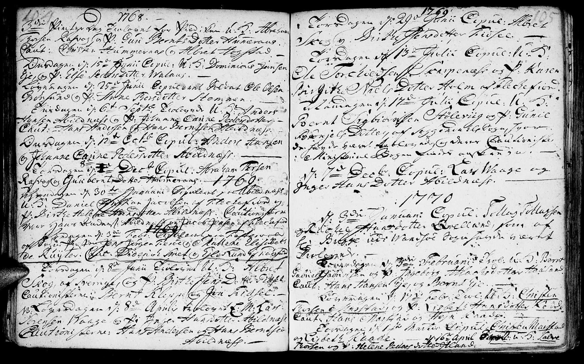 Flekkefjord sokneprestkontor, AV/SAK-1111-0012/F/Fa/Fab/L0001: Parish register (official) no. A 1, 1750-1780, p. 104-105