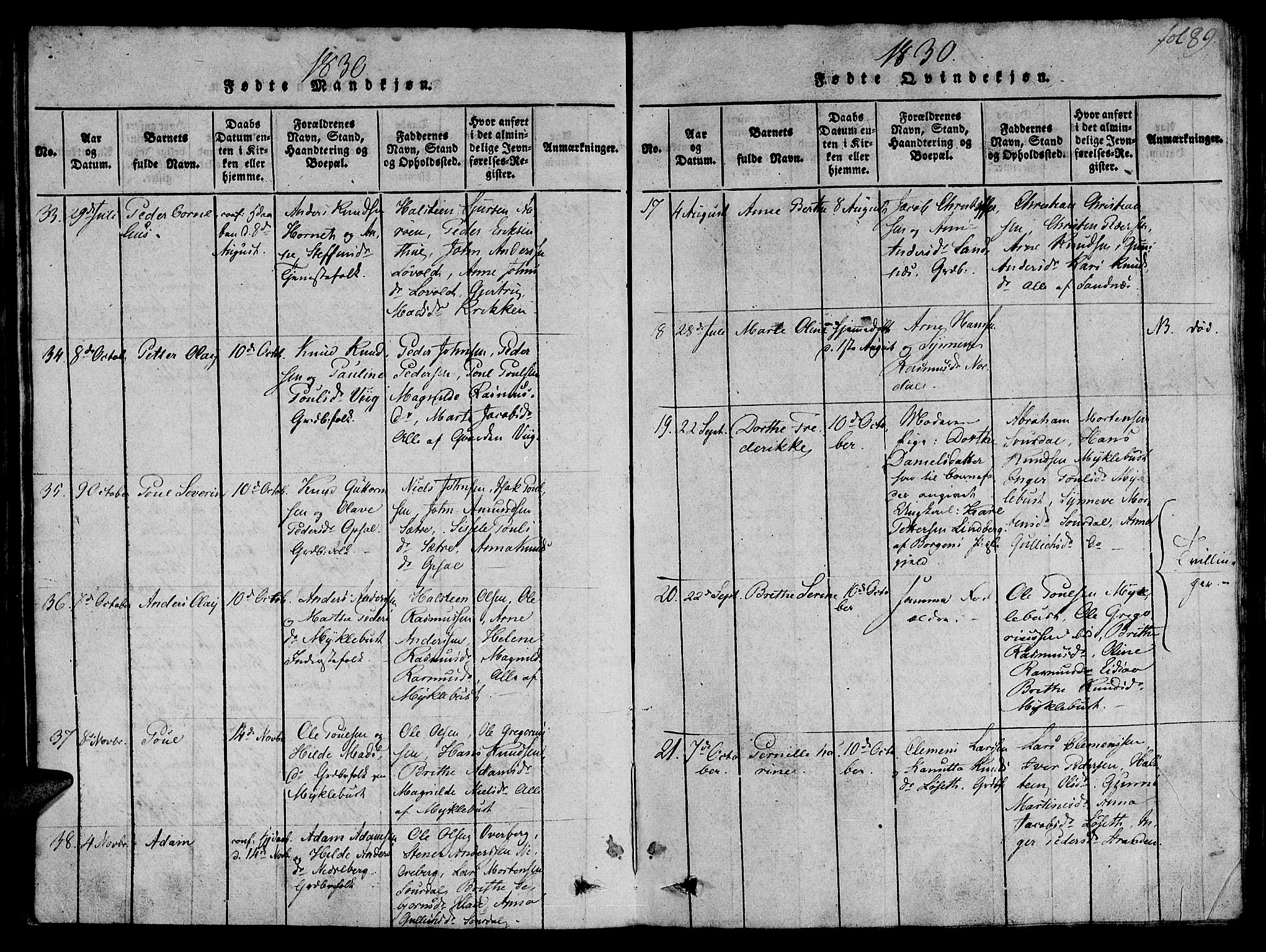 Ministerialprotokoller, klokkerbøker og fødselsregistre - Møre og Romsdal, SAT/A-1454/501/L0004: Parish register (official) no. 501A04, 1816-1831, p. 89