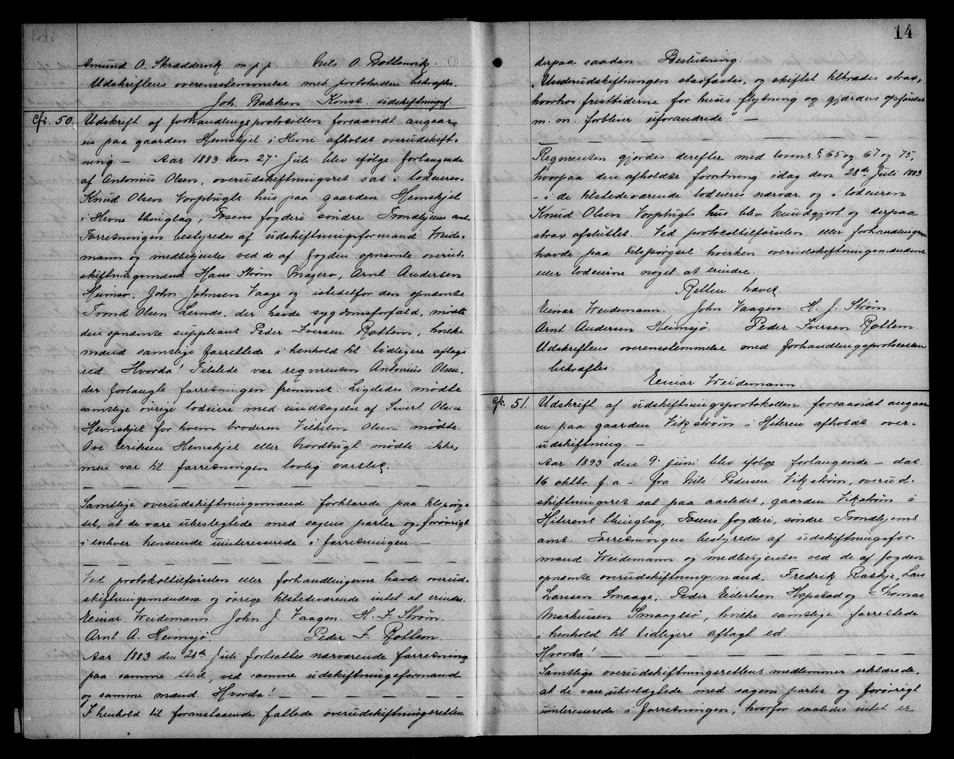 Fosen sorenskriveri, AV/SAT-A-1107/1/2/2C/L0040: Mortgage book no. 31, 1906-1907, p. 14