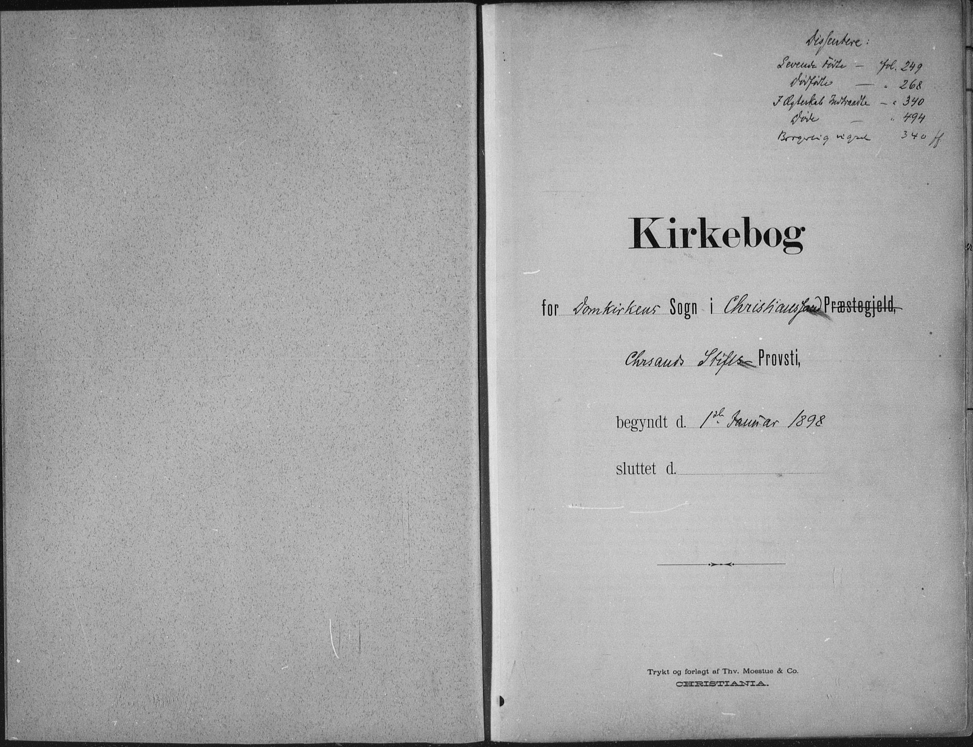 Kristiansand domprosti, SAK/1112-0006/F/Fa/L0021: Parish register (official) no. A 20, 1898-1908