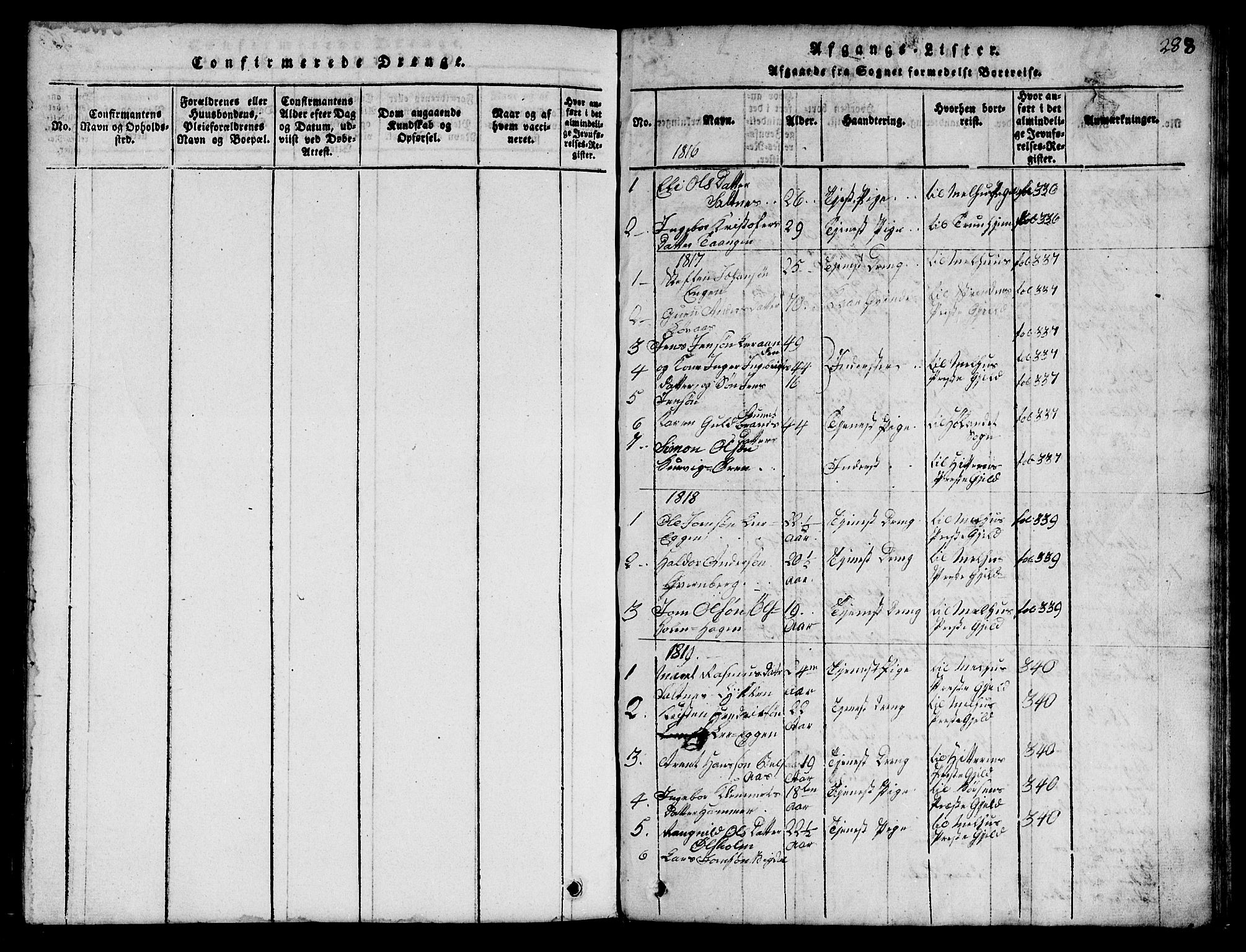 Ministerialprotokoller, klokkerbøker og fødselsregistre - Sør-Trøndelag, SAT/A-1456/666/L0788: Parish register (copy) no. 666C01, 1816-1847, p. 288