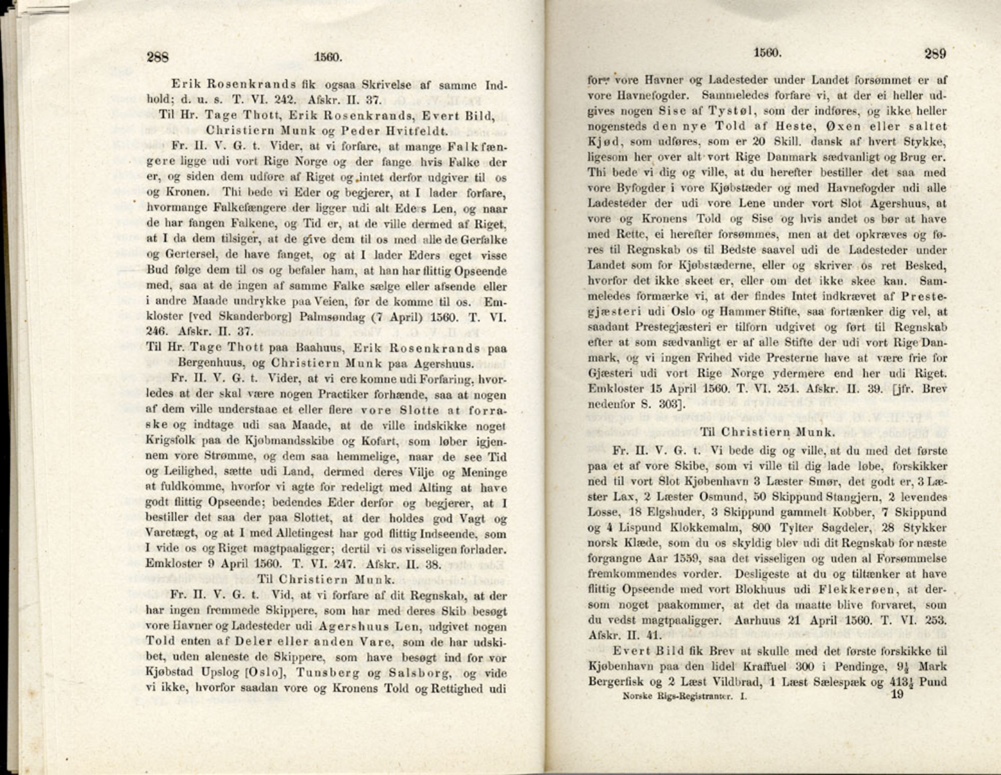 Publikasjoner utgitt av Det Norske Historiske Kildeskriftfond, PUBL/-/-/-: Norske Rigs-Registranter, bind 1, 1523-1571, p. 288-289