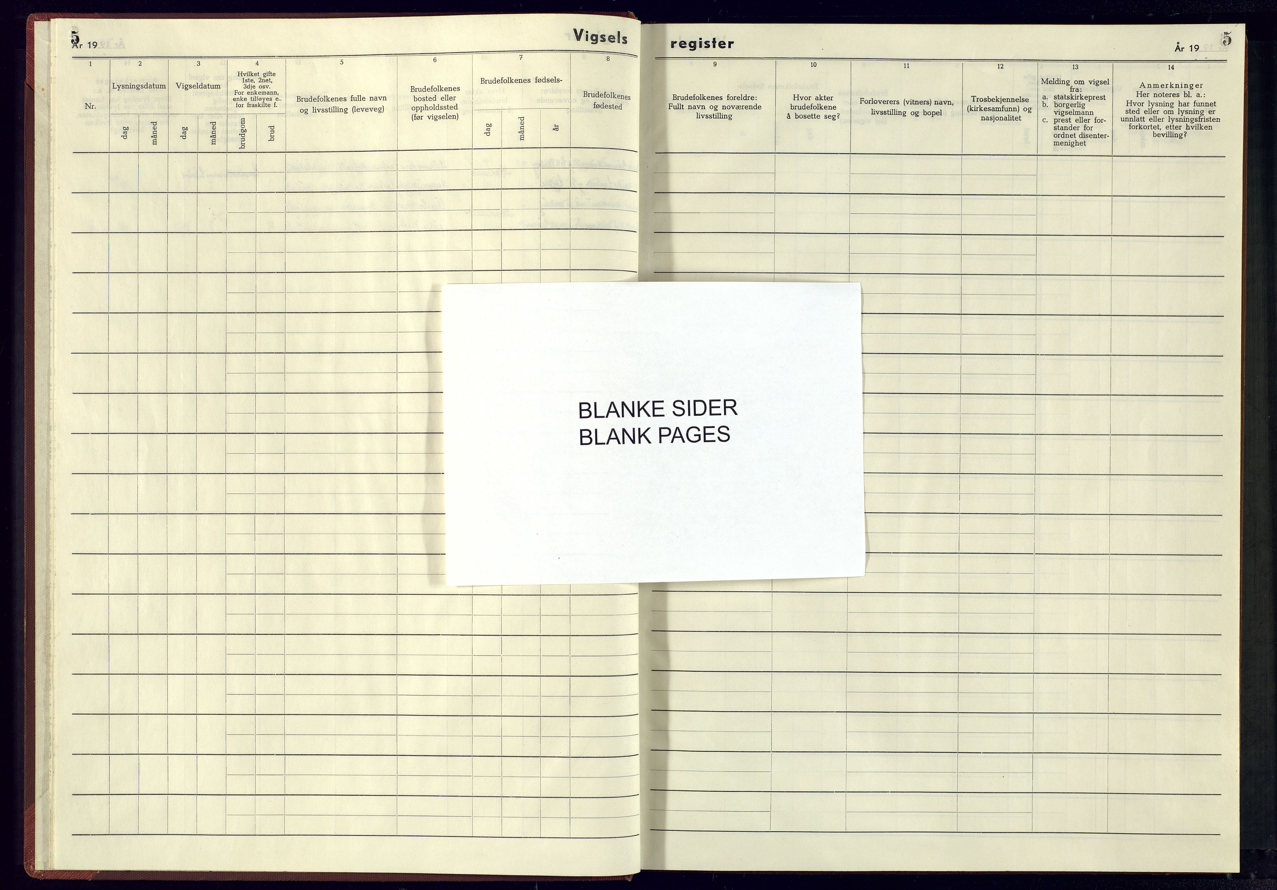 Evje sokneprestkontor, AV/SAK-1111-0008/J/Je/L0005: Marriage register no. II.6.5, 1942-1945, p. 5