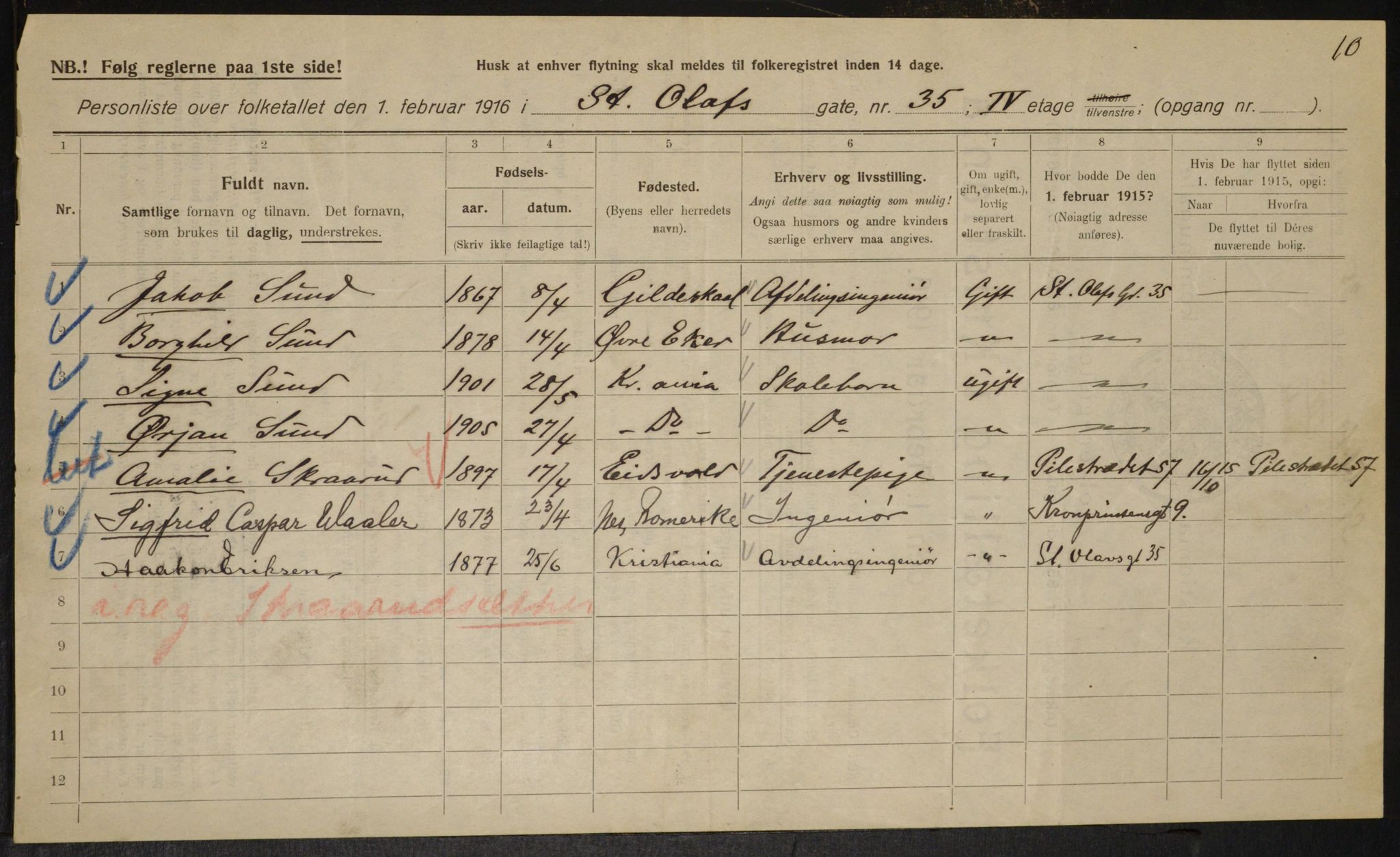 OBA, Municipal Census 1916 for Kristiania, 1916, p. 90561