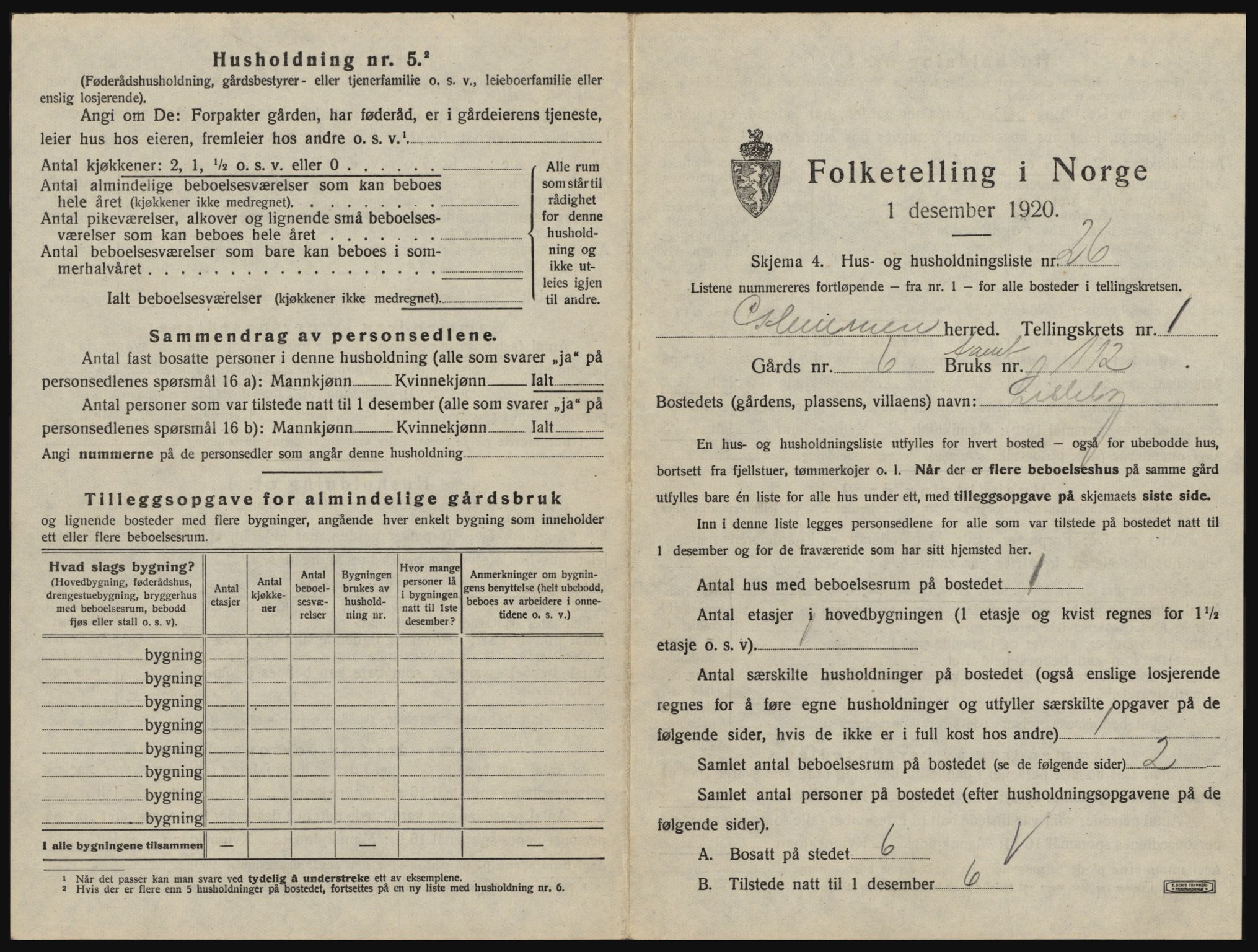 SAO, 1920 census for Glemmen, 1920, p. 113