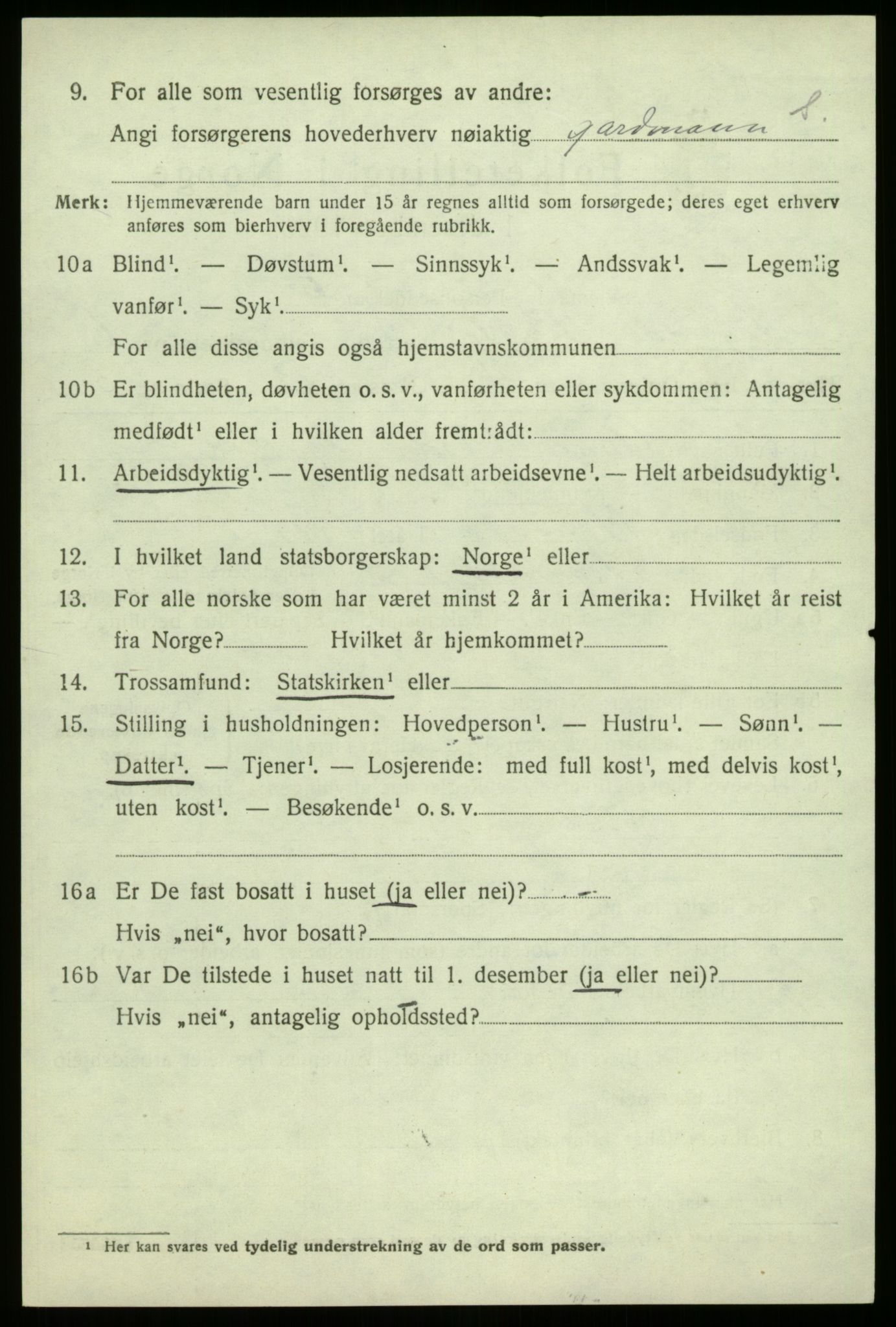 SAB, 1920 census for Sogndal, 1920, p. 2950