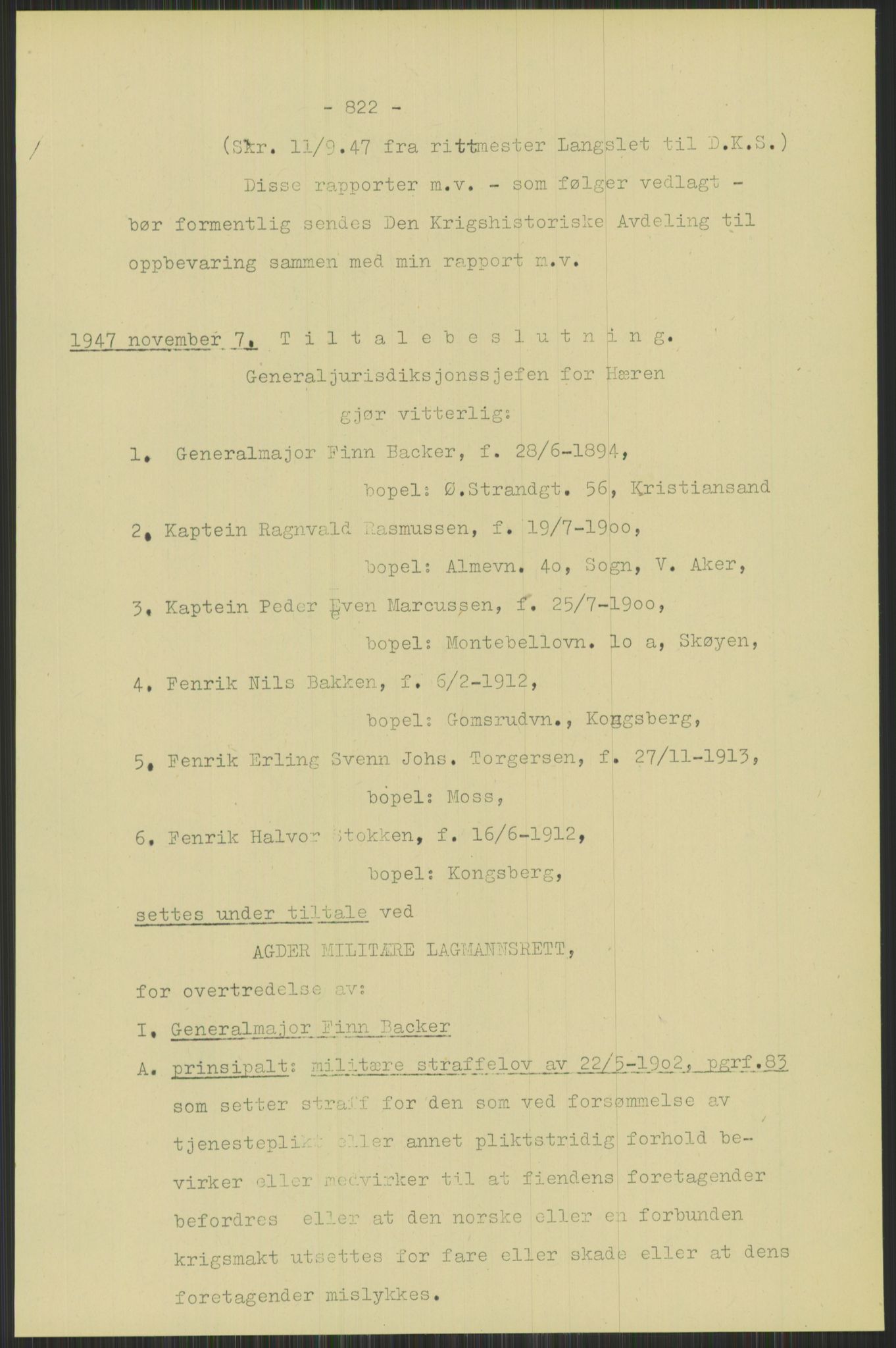 Forsvaret, Forsvarets krigshistoriske avdeling, AV/RA-RAFA-2017/Y/Yb/L0095: II-C-11-335  -  3. Divisjon.  Sak mot general Finn Backer m.fl., 1940-1948, p. 93