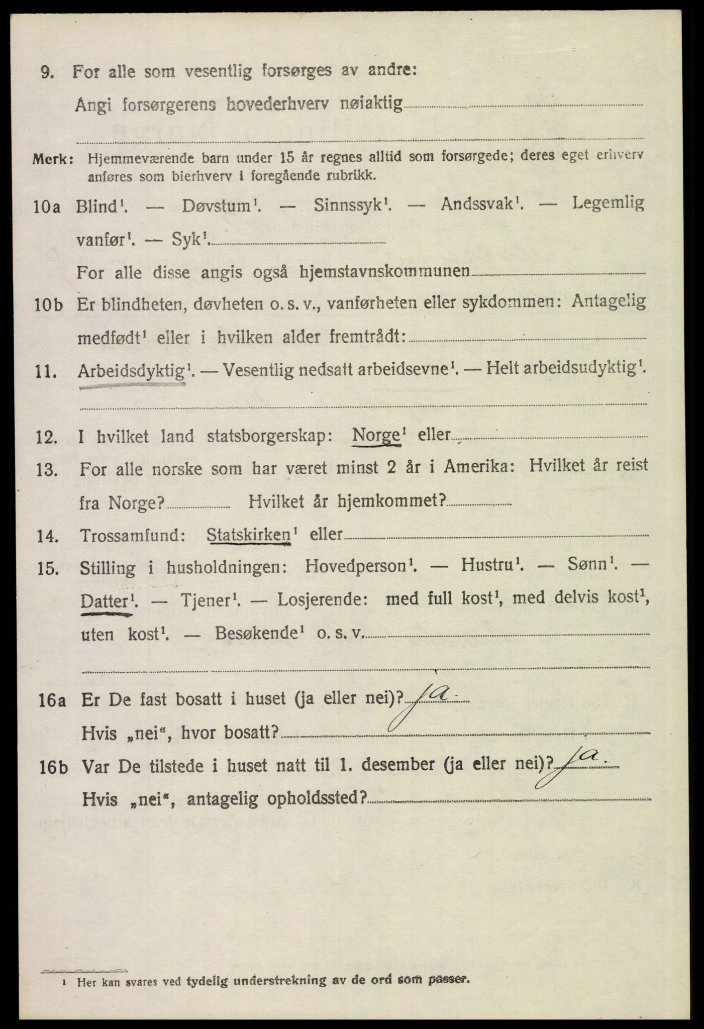 SAH, 1920 census for Elverum, 1920, p. 25719