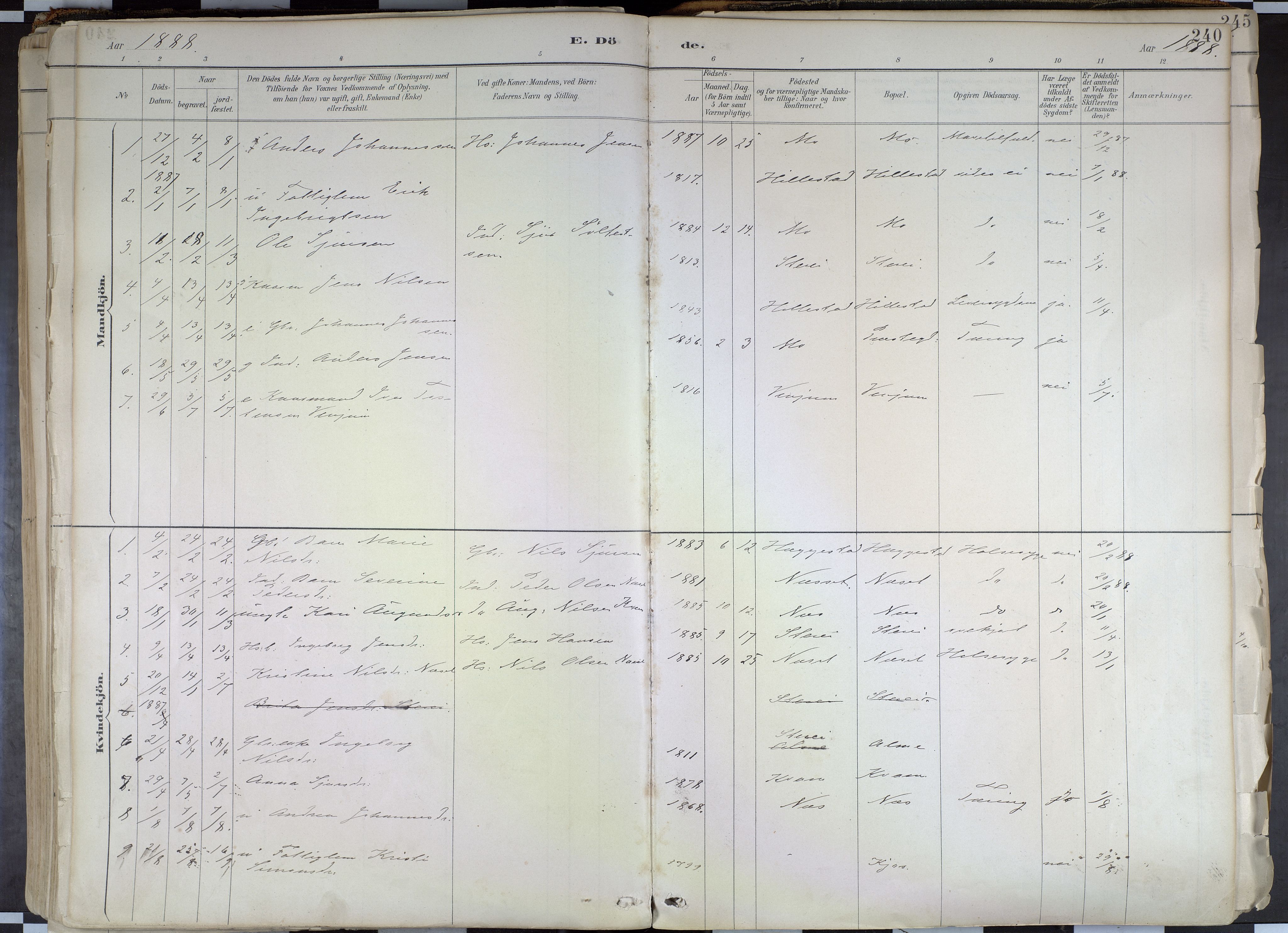 Hafslo sokneprestembete, SAB/A-80301/H/Haa/Haab/L0001: Parish register (official) no. B 1, 1886-1945, p. 240