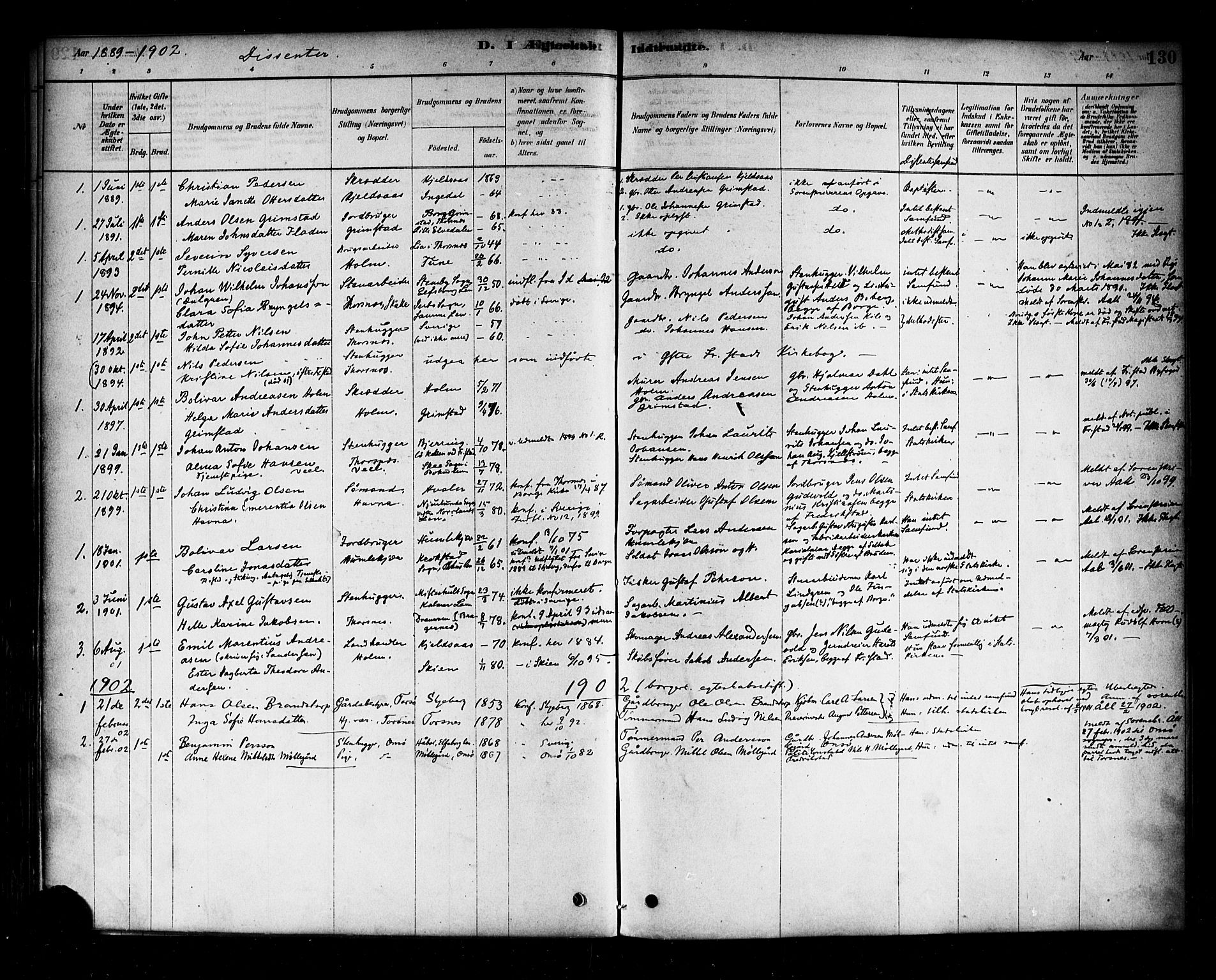 Borge prestekontor Kirkebøker, SAO/A-10903/F/Fb/L0003: Parish register (official) no. II 3, 1878-1902, p. 130