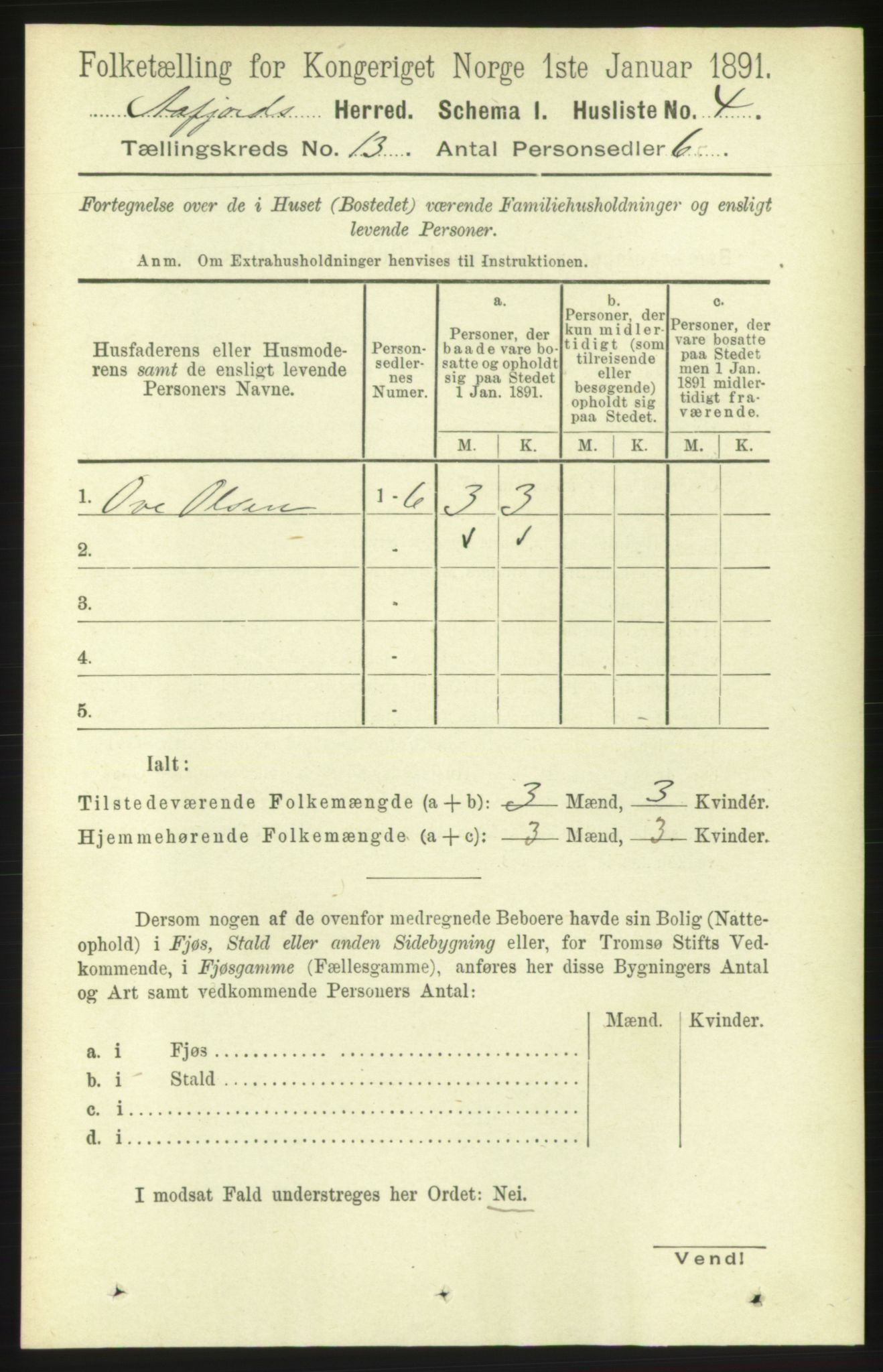 RA, 1891 census for 1630 Åfjord, 1891, p. 4106