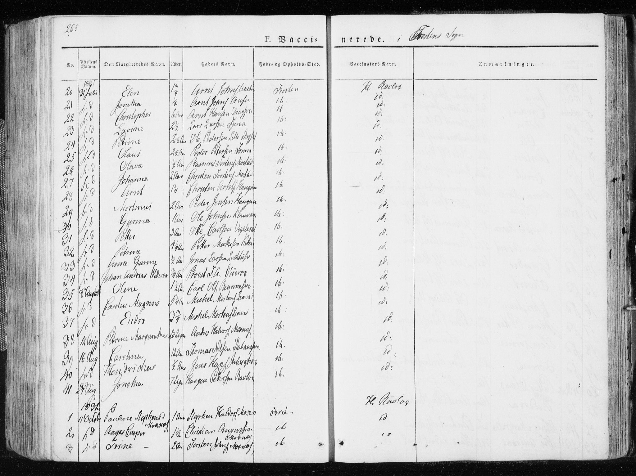 Ministerialprotokoller, klokkerbøker og fødselsregistre - Nord-Trøndelag, SAT/A-1458/713/L0114: Parish register (official) no. 713A05, 1827-1839, p. 265