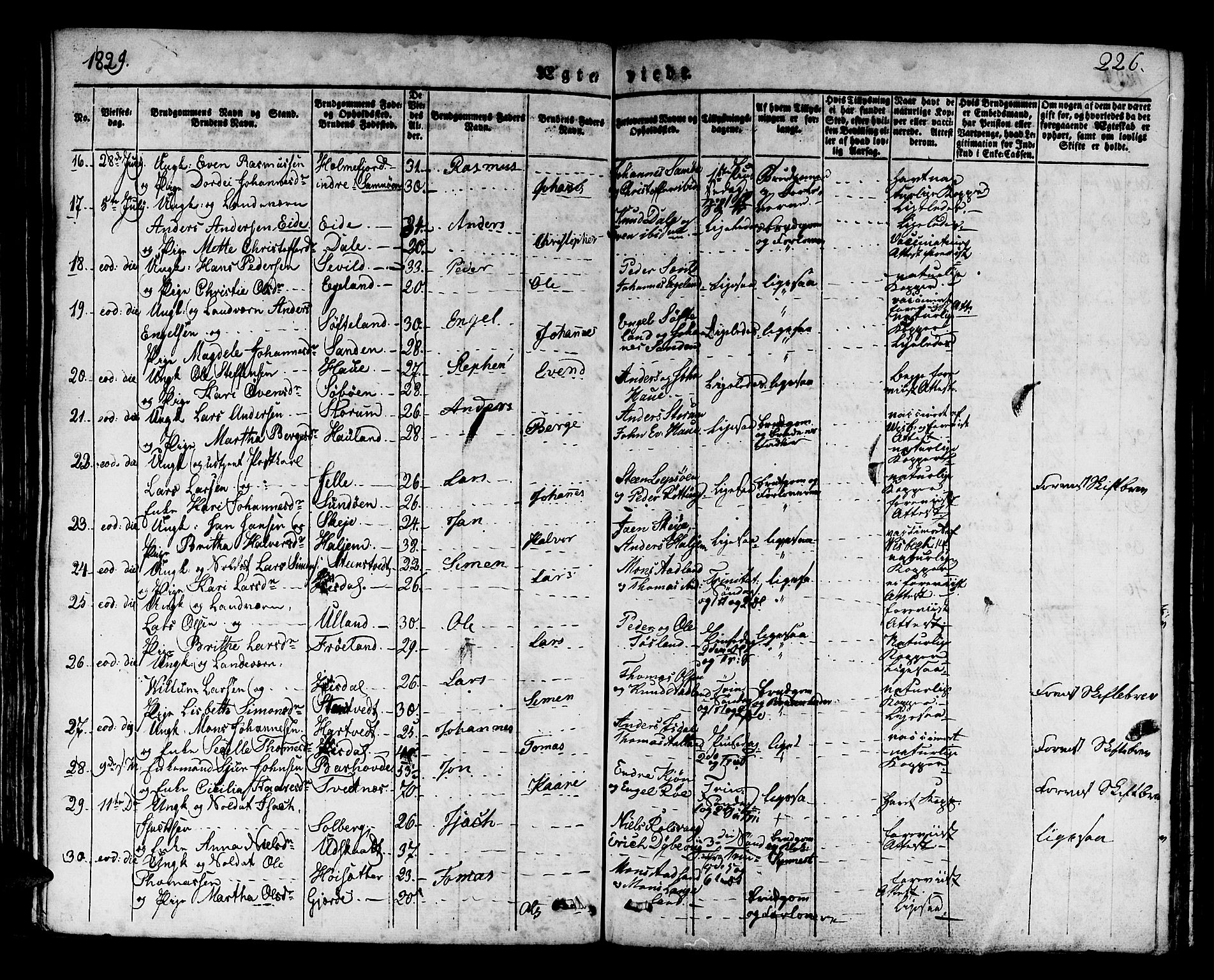 Os sokneprestembete, SAB/A-99929: Parish register (official) no. A 14, 1826-1839, p. 226