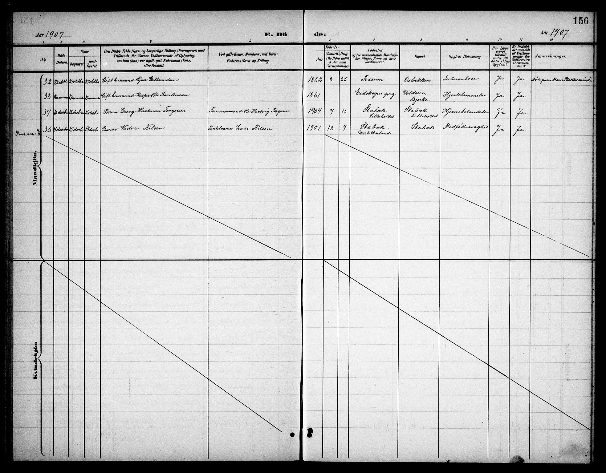 Østre Bærum prestekontor Kirkebøker, AV/SAO-A-10887/G/Ga/L0001: Parish register (copy) no. 1, 1898-1913, p. 156