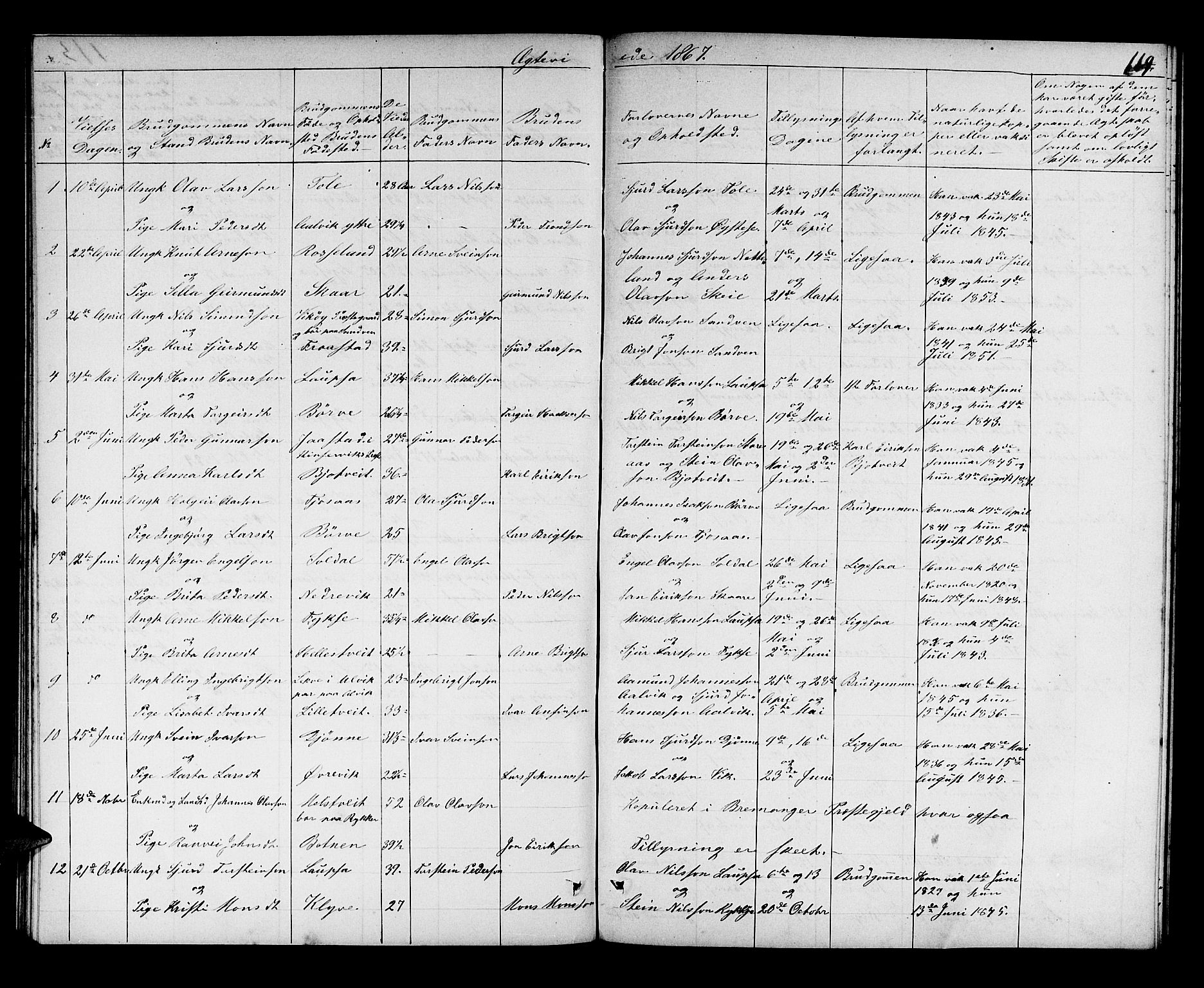 Kvam sokneprestembete, AV/SAB-A-76201/H/Hab: Parish register (copy) no. C 2, 1863-1880, p. 114