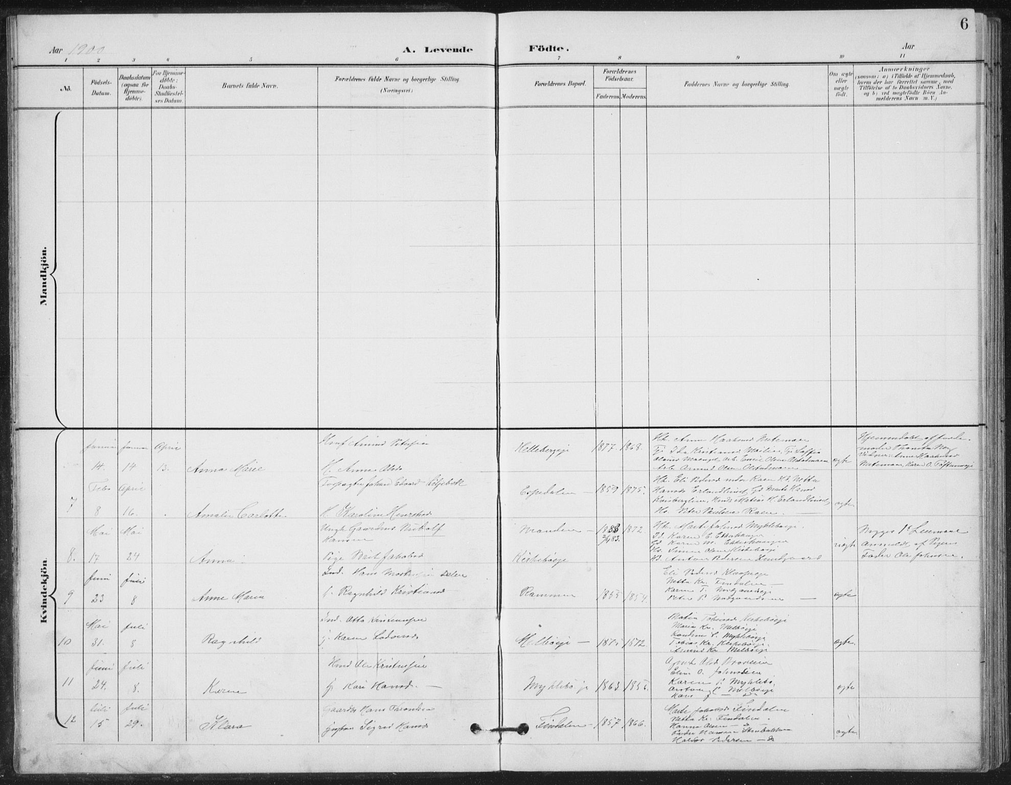 Vestre Gausdal prestekontor, AV/SAH-PREST-094/H/Ha/Hab/L0004: Parish register (copy) no. 4, 1898-1939, p. 6