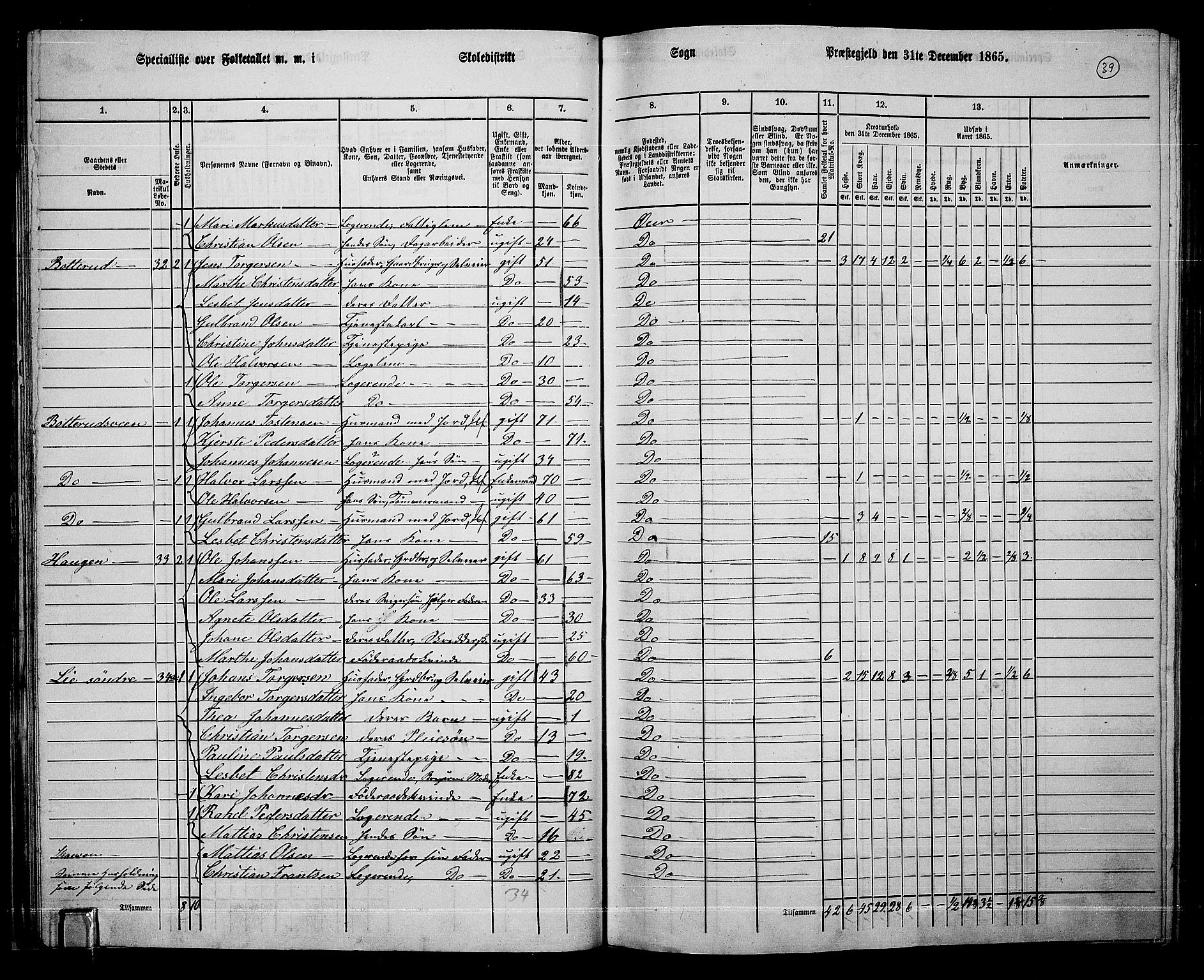 RA, 1865 census for Øyer, 1865, p. 36