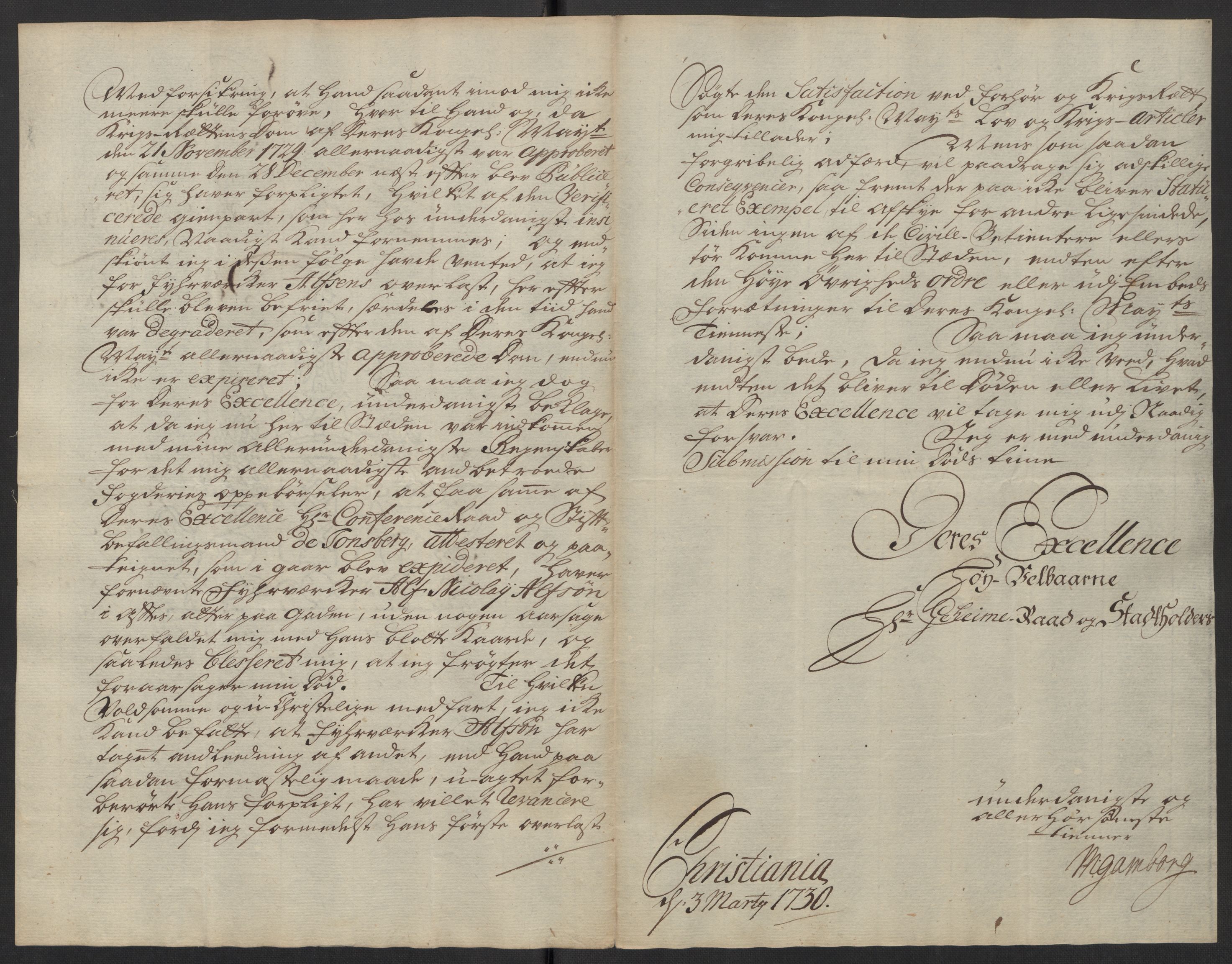 Stattholderembetet 1572-1771, AV/RA-EA-2870/Ef/L0106: Brev fra embetsmenn og andre, 1730-1732, p. 17