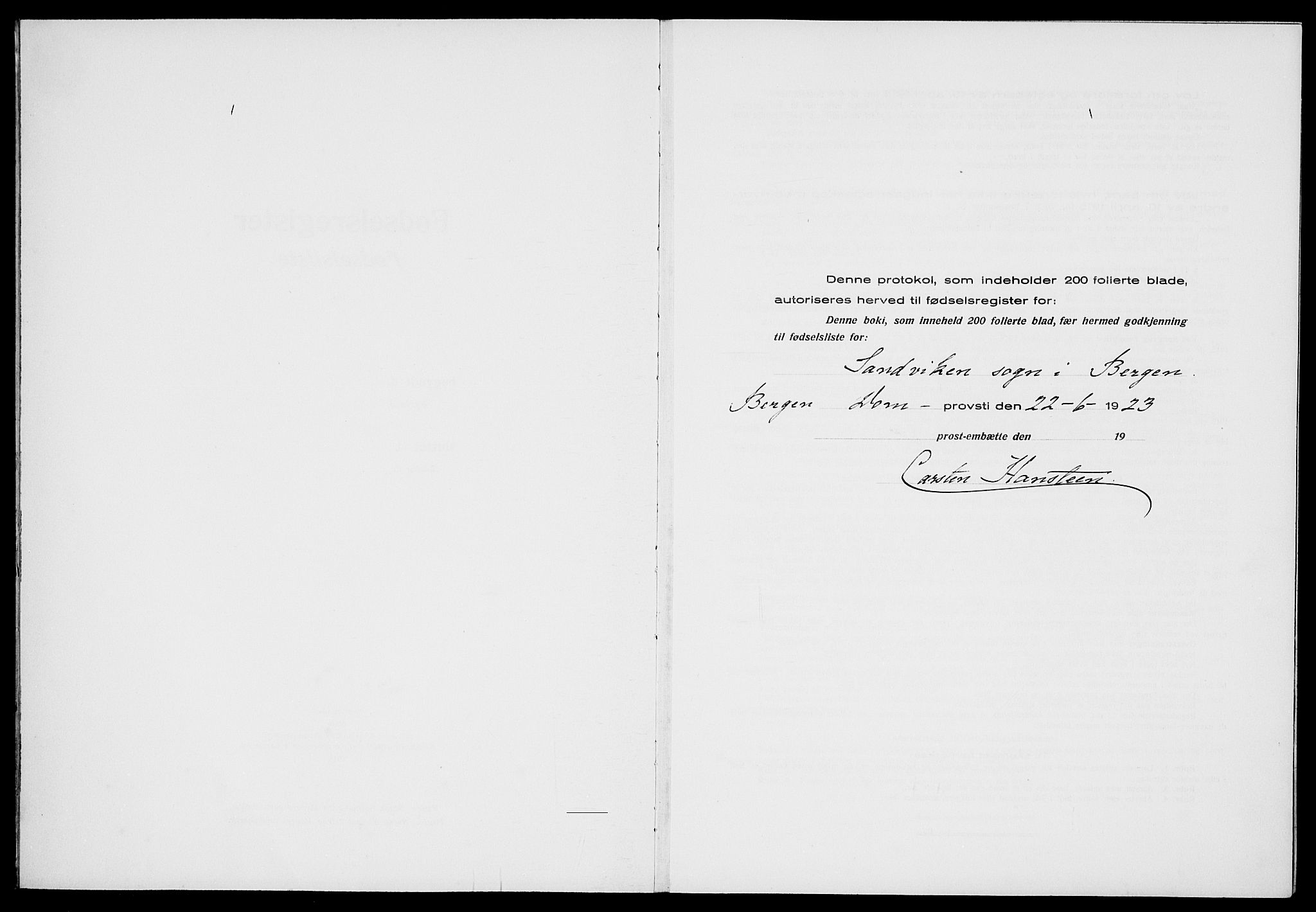 Sandviken Sokneprestembete, AV/SAB-A-77601/I/Ib/L00A3: Birth register no. A 3, 1923-1926