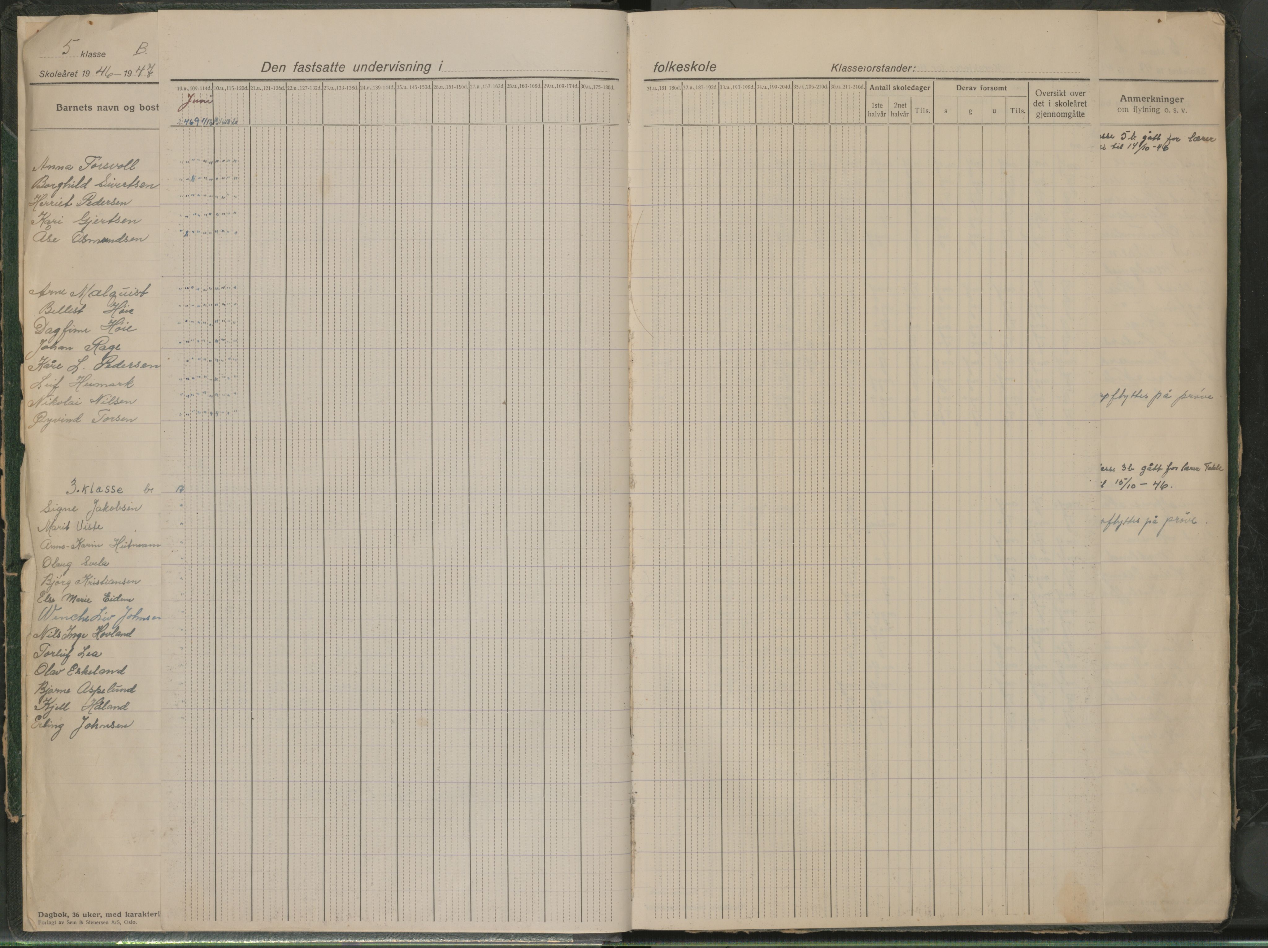 Hetland kommune. Tasta skole, BYST/A-0146/G/Ga/L0011: Dagbok, 1946-1959